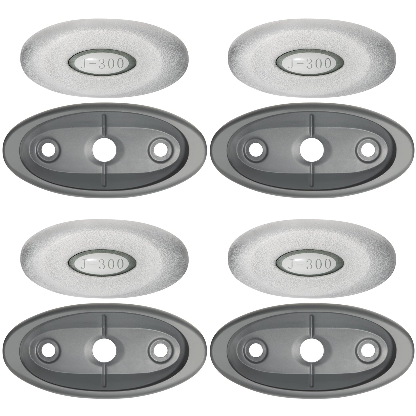 4PCS 2472-824 Oval Pillow Insert (6455-488) + Back Mount (2455-105) Replacement for Jacuzzi J-300 Series 2004+ Pillow Headrest