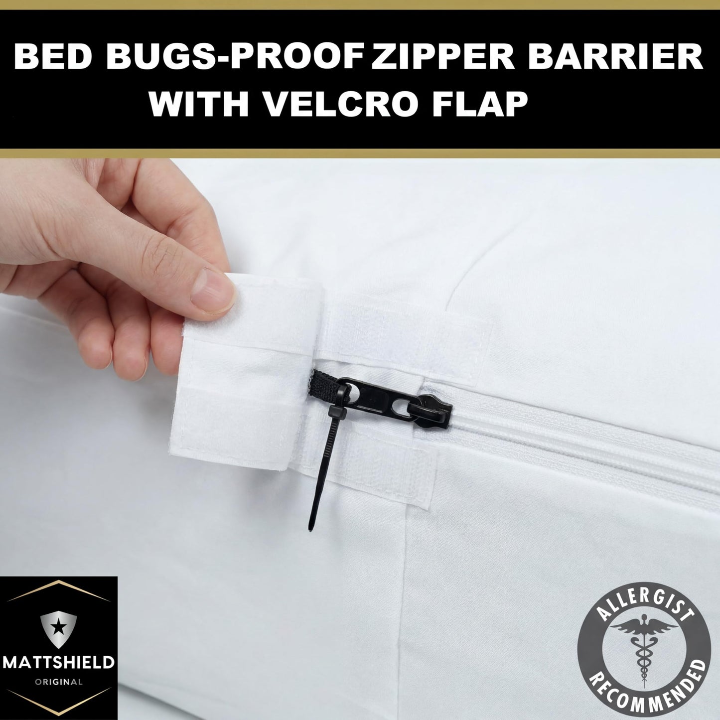 MATTSHIELD New Ultimate 3-Piece Kit - Bed Bug-Proof Mattress Cover Queen Size, Organic Cotton Top + 2 Pillow Protectors with Zipper - 6 Sided Waterproof Encasement, Best Bedbug Defense