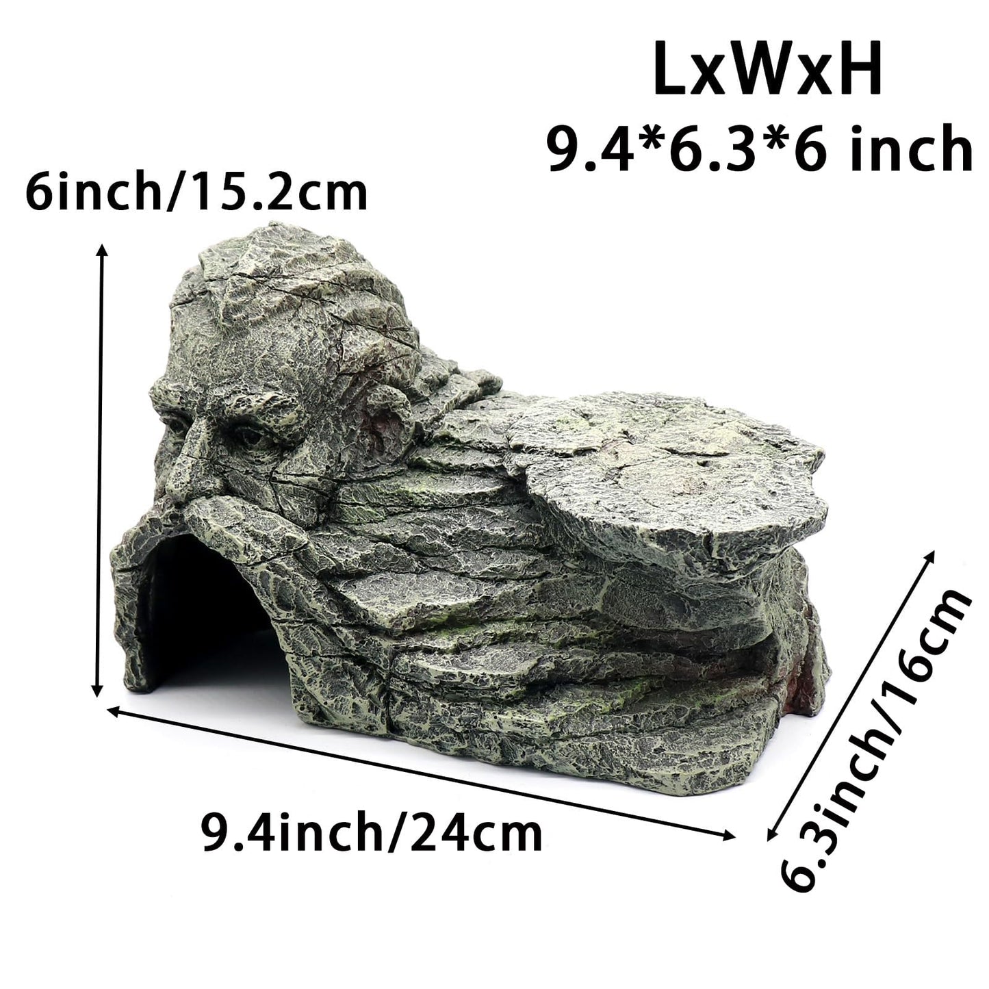 Reptile Rock Basking Platform, Gecko Hide Cave Hiding Place, Snake Cave and Hides for Reptiles, Amphibians, and Small Animals, Lizards