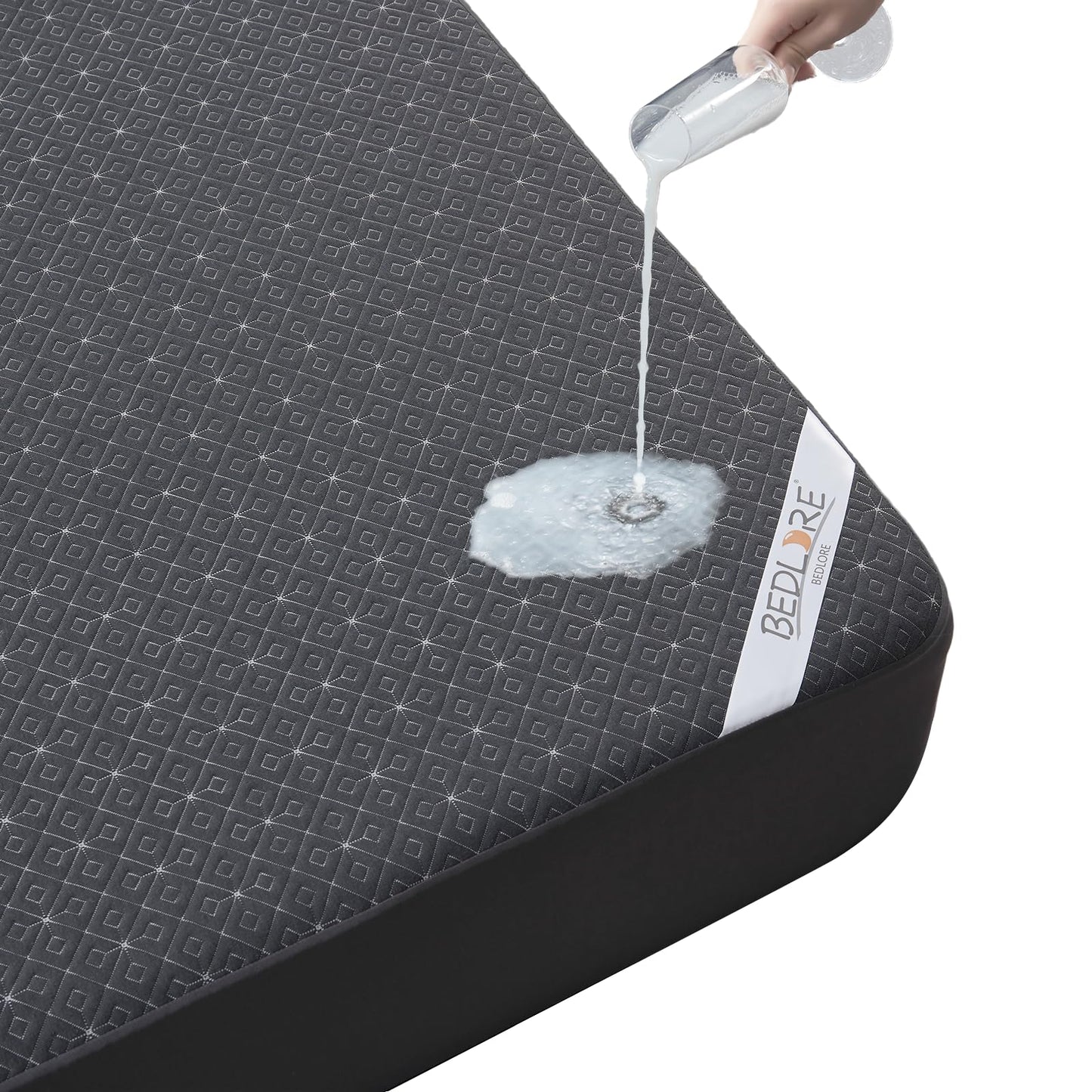 King Mattress Protector, Waterproof Noiseless Mattress Cover with Deep Pocket for 6-18 inches Mattress, Soft & Breathable Mattress Pad Machine Washable (Dark Gray)