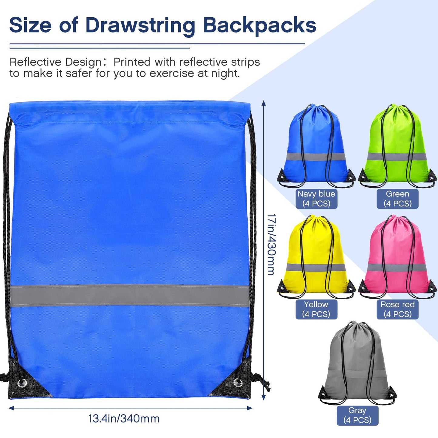 120 Pcs Workout Loop Resistance Bands Bulk, Gym Elastic Bands Set for Fitness Sport Class Students Members Gift Physical, 5 Pieces Each Set, with Large Drawstring Backpack Bags