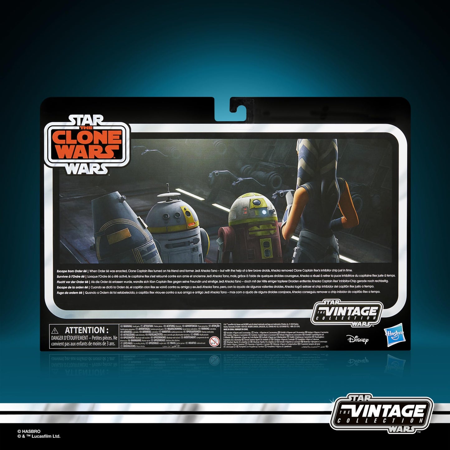 Star Wars The Vintage Collection Escape from Order 66, Star Wars: The Clone Wars, Ahsoka Tano & Droids 3.75 Inch Collectible Action Figure 4-Pack (Amazon Exclusive)