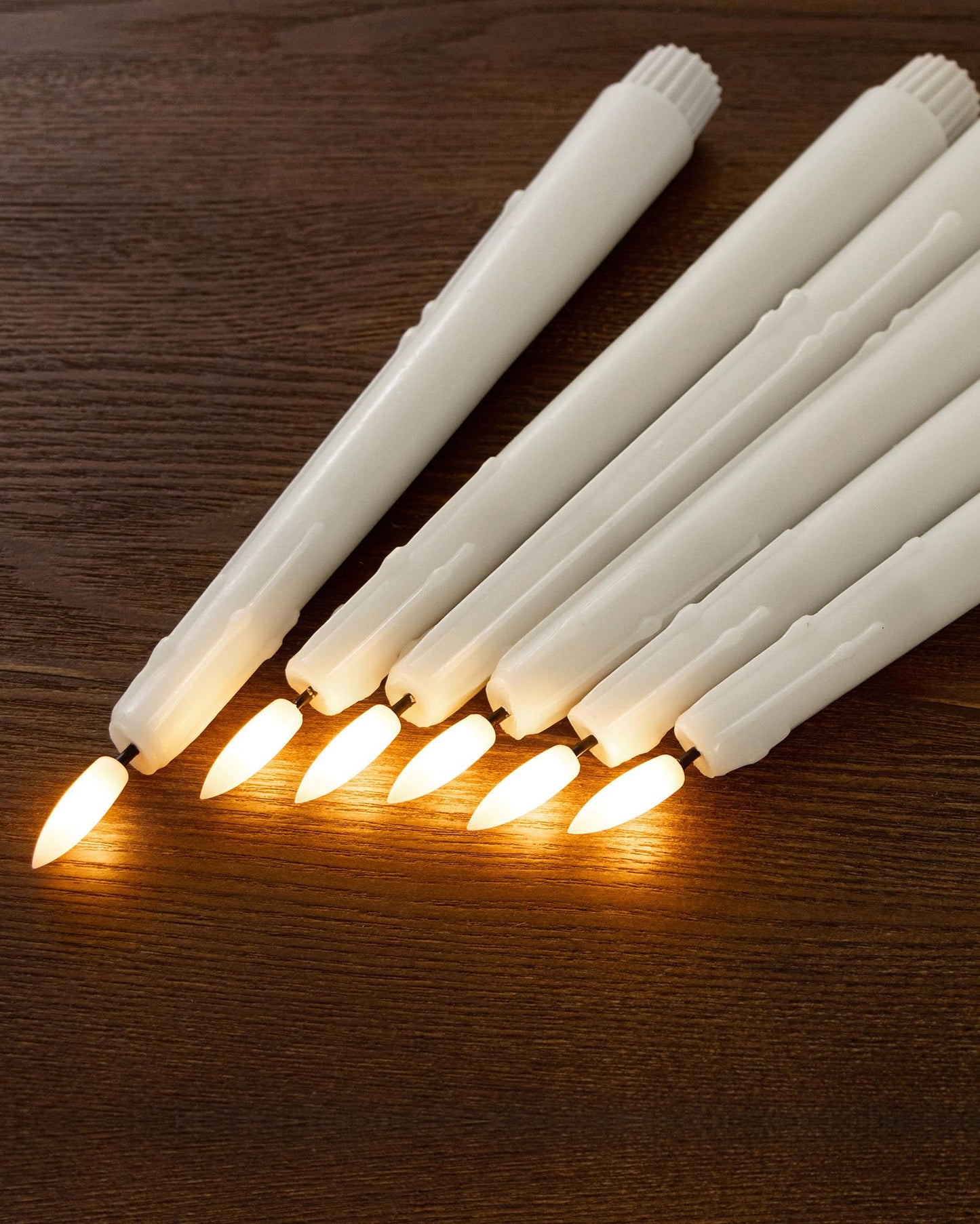 Stmarry 6 Pack Flameless Taper Candles with Remote and Timer - 9.65 Inch White Real Wax LED Candlesticks - Wax Drip Battery Operated Tall Taper Candles with 3D Flickering Flame