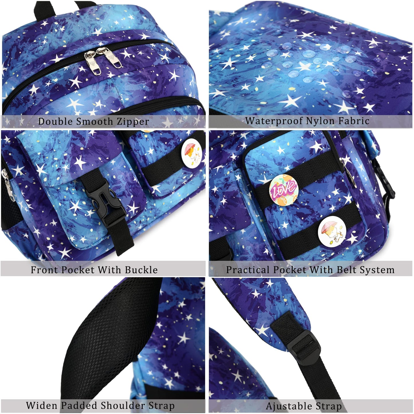 Laptop Backpacks for Women 16 Inch School Bag College Backpack Travel Daypack Large Bookbags for Teens Girls Students (Galaxy Blue)