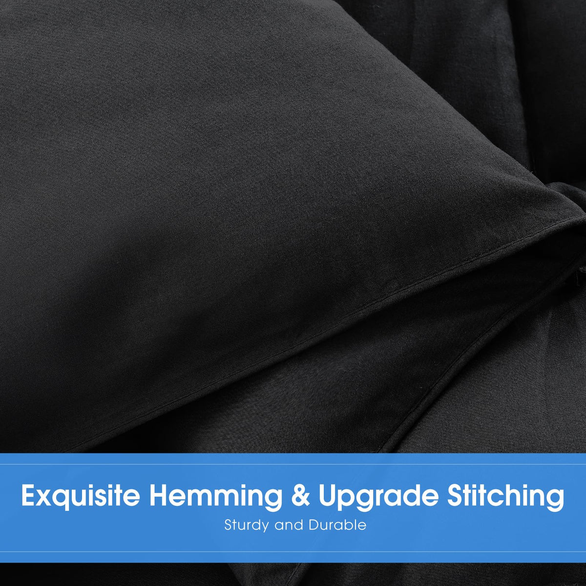 All Season King Size Comforter Set 3 PCs, Premium 350GSM Soft Quilted Down Alternative Comforter+2 Pillow Shams with Corner Tabs-Machine Washable Black, King（90 * 102）