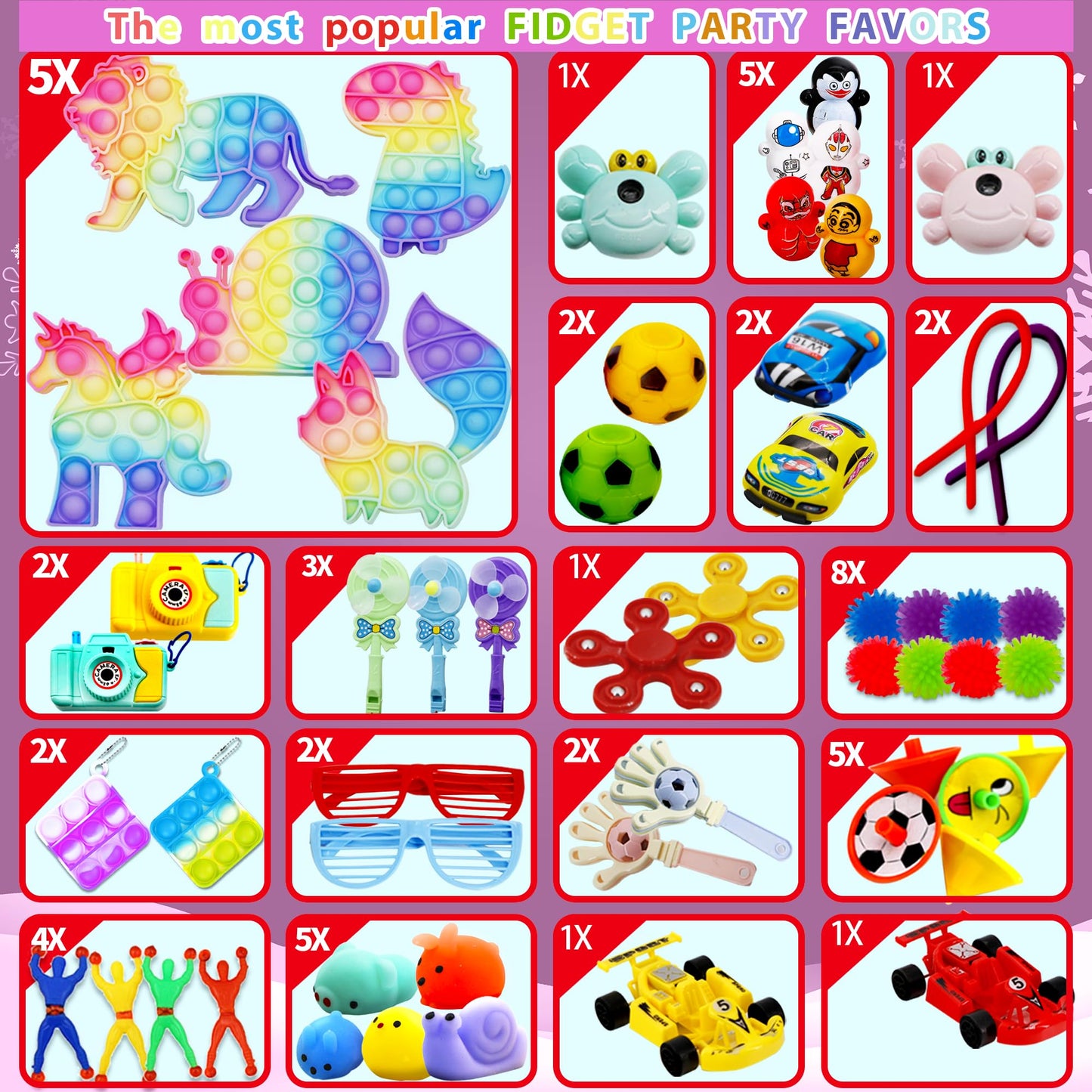 ZJLL 1059 PCS Multicolor Fidget Toys Pack, Party Favors for Kids, Christmas & Easter Gifts, Sensory & Focus Educational Toys, Ages 3+