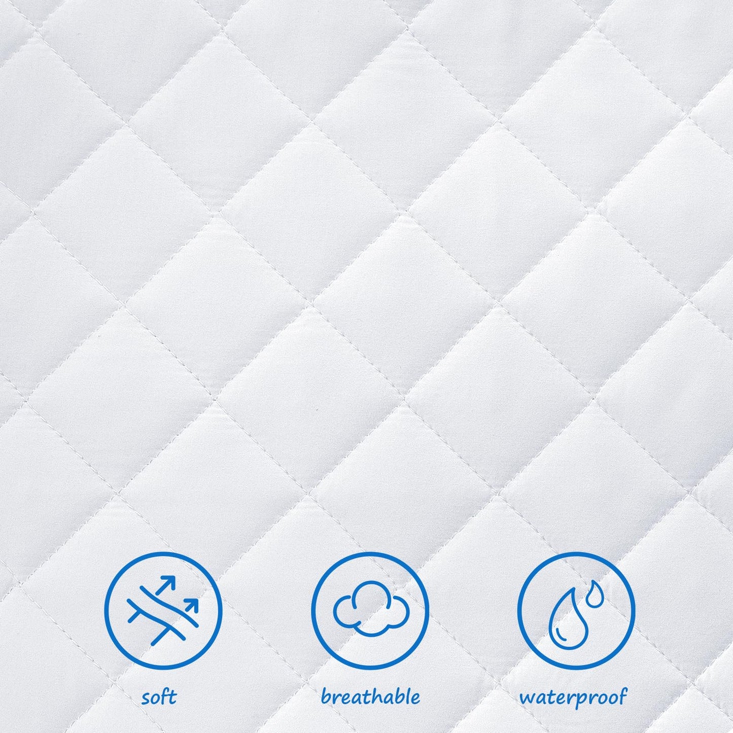 Bassinet Mattress Pad Cover Fit for Baby Delight/Mika Micky/Dream On Me Lotus/ANGELBLISS/KoolerThings (3 in 1) Bedside Sleeper, Waterproof Bassinet Mattress Protector Quilted Bassinet Sheets 2 Pack