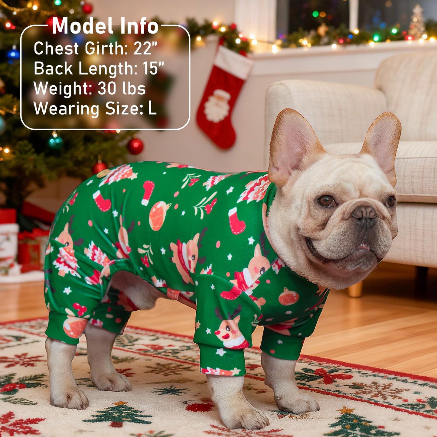 KYEESE Dog Christmas Pajamas Soft Dog Clothes Small Dog Christmas Pajamas Dog Pajamas for Small Dogs Velvet Dog Coat Cat Clothes Dog Costume Stretchy Dog Onesie Dog Christmas Outfit