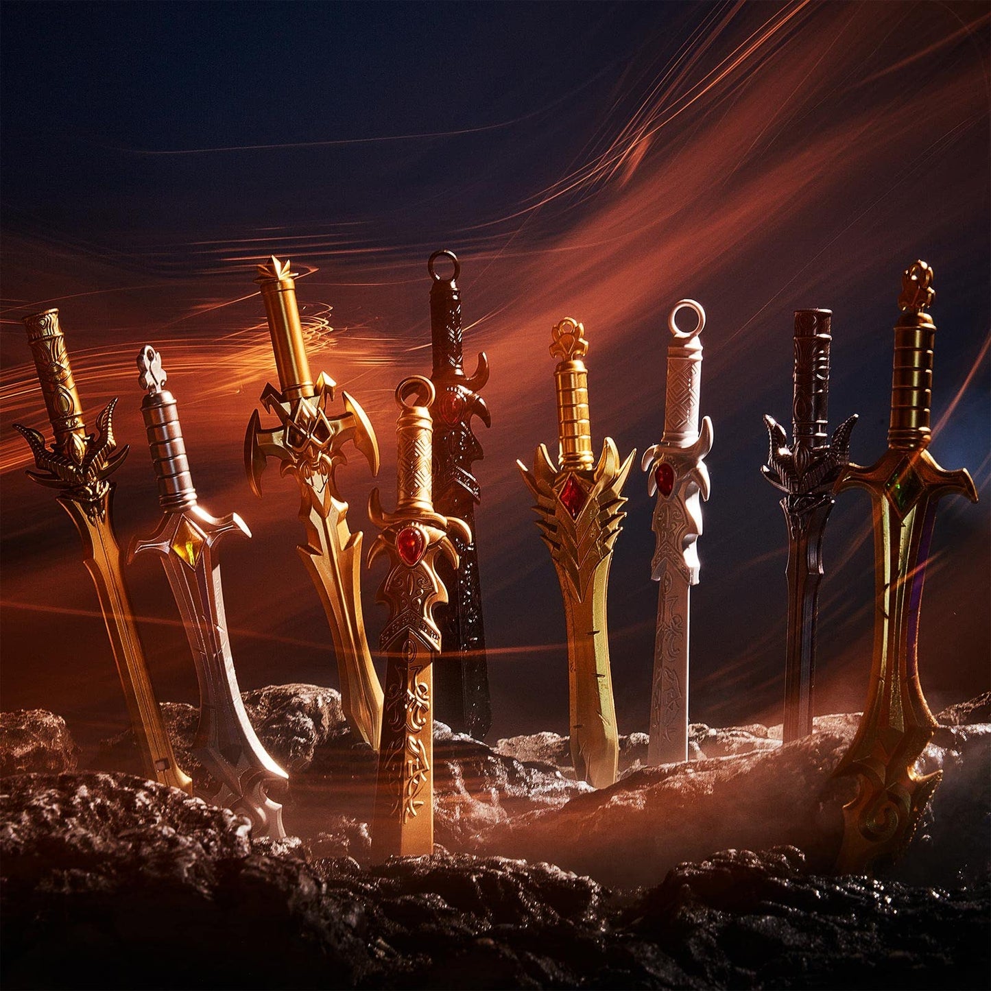 Yexiya 24 Pack Ancient Sword Pens Set Gel Ink Novelty Fun Cool Sword Plastic Gel Ink Cool Pens for Christmas Birthday Party Presents and Writing Random Style