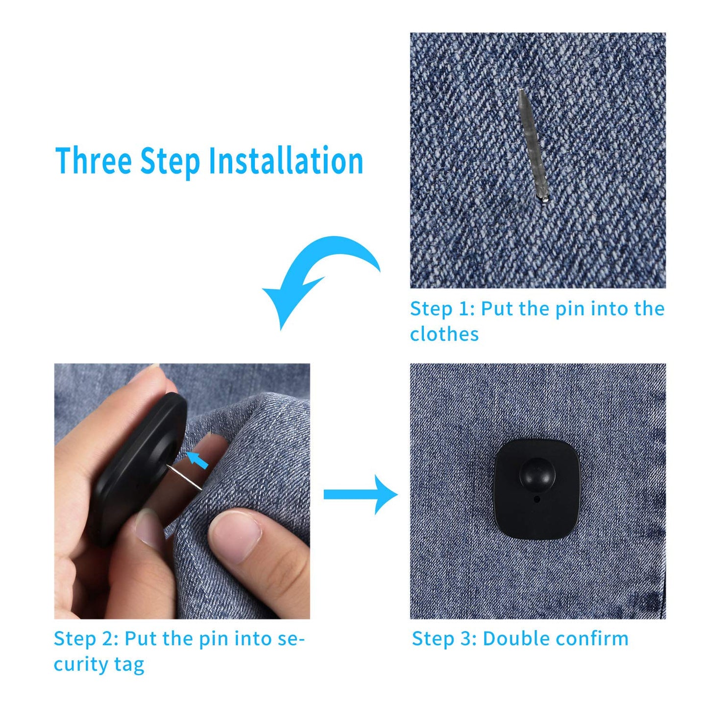 250 Pcs Hard Clothing Security Tags 8.2Mhz RF Frequency, Retail Security Clothes EAS tag with 250 Pins and 100 pcs Lanyards