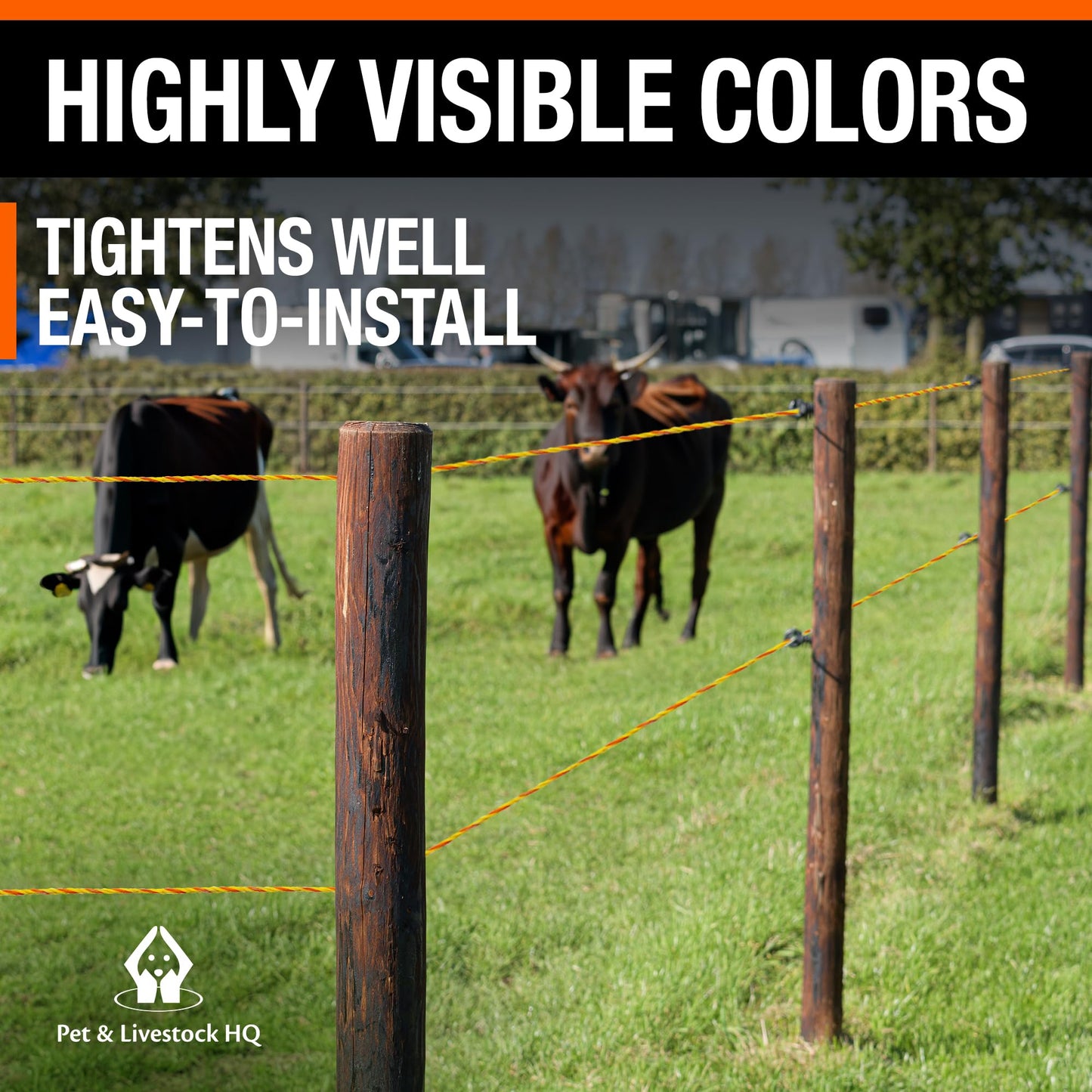 Electric Fence Polywire 3mm with 9 Stainless Steel Strands - High Visible Wire Fencing for Horse, Cattle, Livestock - Portable Fencing with UV and Rust Resistance (1640ft / 500m)