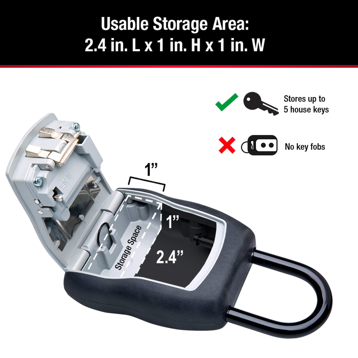 Master Lock Key Lock Box with Code, Outdoor Lock Box for Realtors, Property Managers and Landlords, Ideal for Short-Term Rentals, Key Safe Holds 5 Keys, 2 Pack, 5400EC2