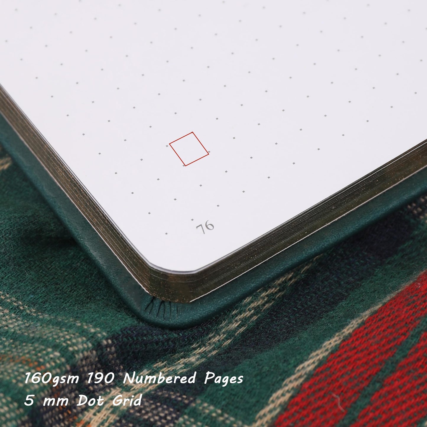 TIEFOSSI Dot Notebooks, A5 Hardcover Dot Journals for Writing Women, 160gsm Thick Paper, 190 Numbered Pages, for Planner Organization