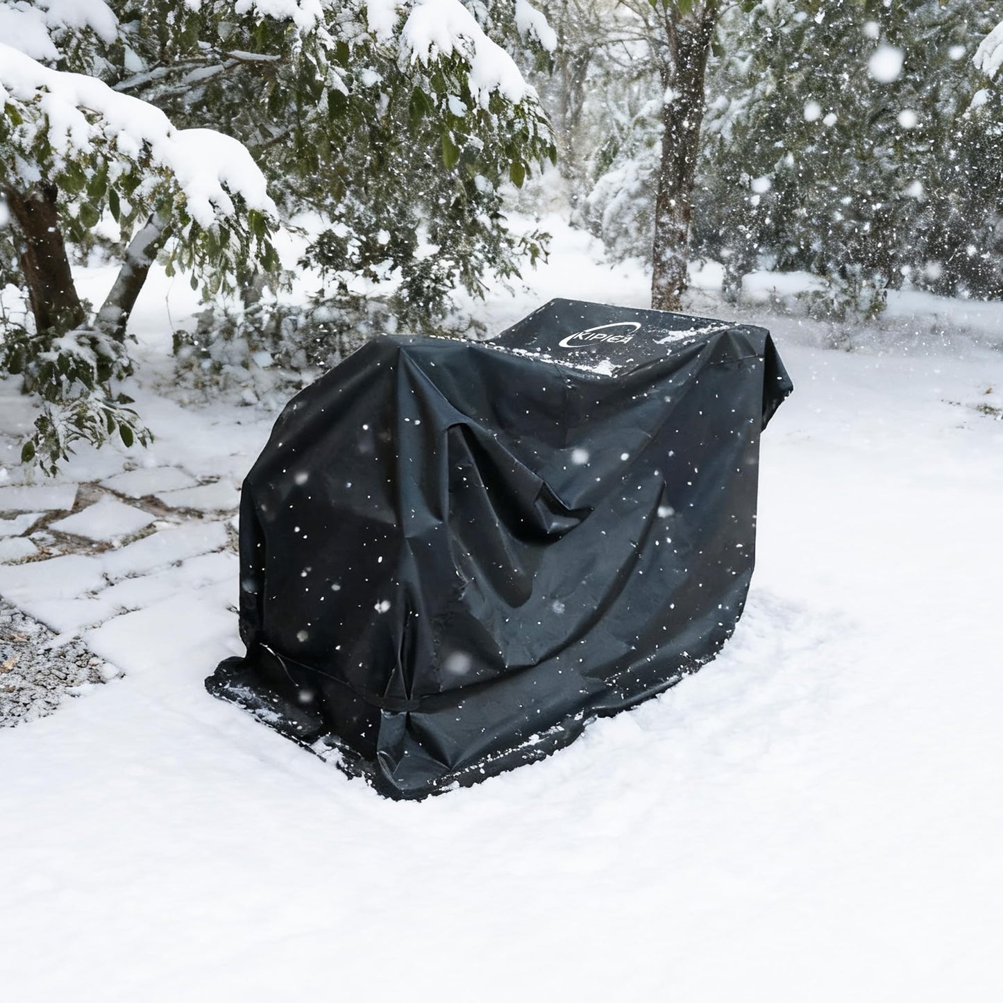 Kipiea Snow Blower Cover Waterproof Outdoor – 600D Heavy-Duty Snow Thrower Cover with Windproof Buckles and Drawstrings, Universal Fit for Most 20-28 Inch Snow Blowers