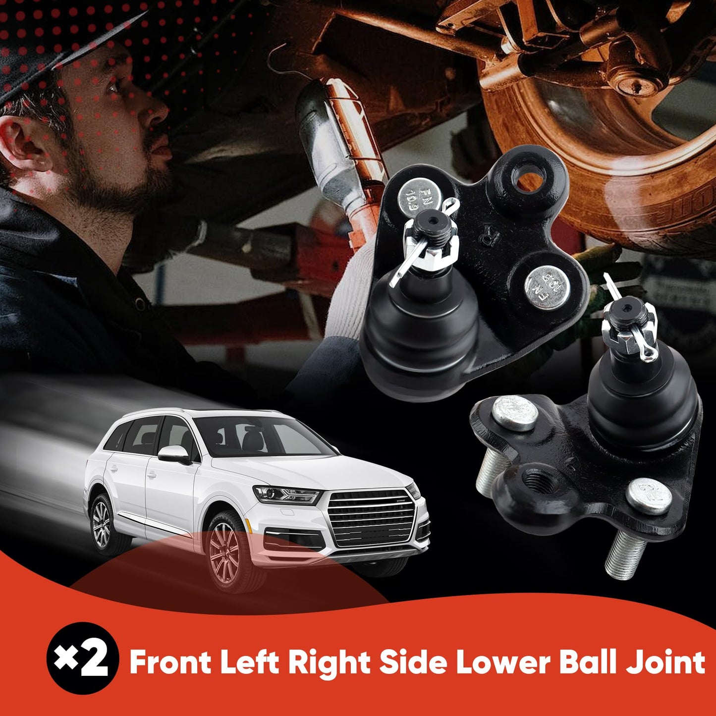 K500069 K500070 Front Lower Ball Joints Kit Compatible with Honda Civic 2006-2011 Acura CSX 2006-2011 Suspension Ball Joint Kit Ball Joints Lower