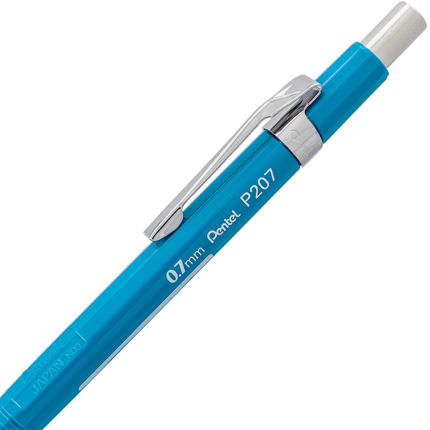 Pentel P200 Drafting Mechanical Pencil, 0.7mm Medium Point, Writing, Drawing, School Supplies, Metal Tip, Blue Barrel, P207-C, Box of 12