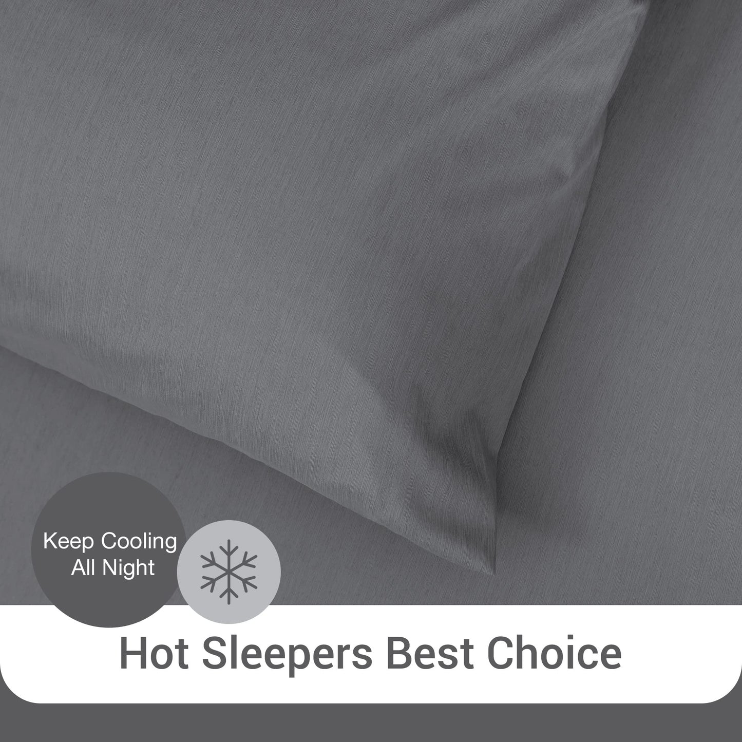 Mooreeke Bamboo Draps Queen Sheets, Cooling Bed Sheets Rayon Derived from Bamboo, Grey Breathable & Soft Bed Sheets