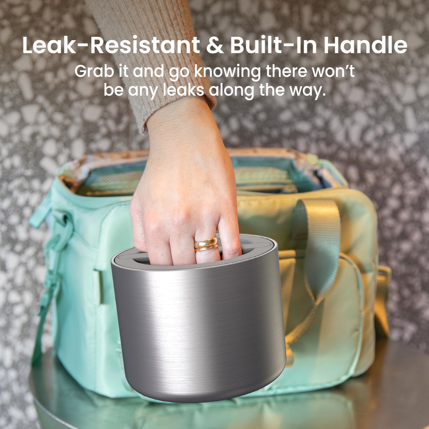 Bentgo Stainless Insulated Food Container - 2.4 Cups (19 oz), Triple-Layer Insulation, Vacuum Seal, Leak-Proof, Built-In Handle, Wide Opening, Premium Stainless Steel, for Cool/Warm Foods (Steel)
