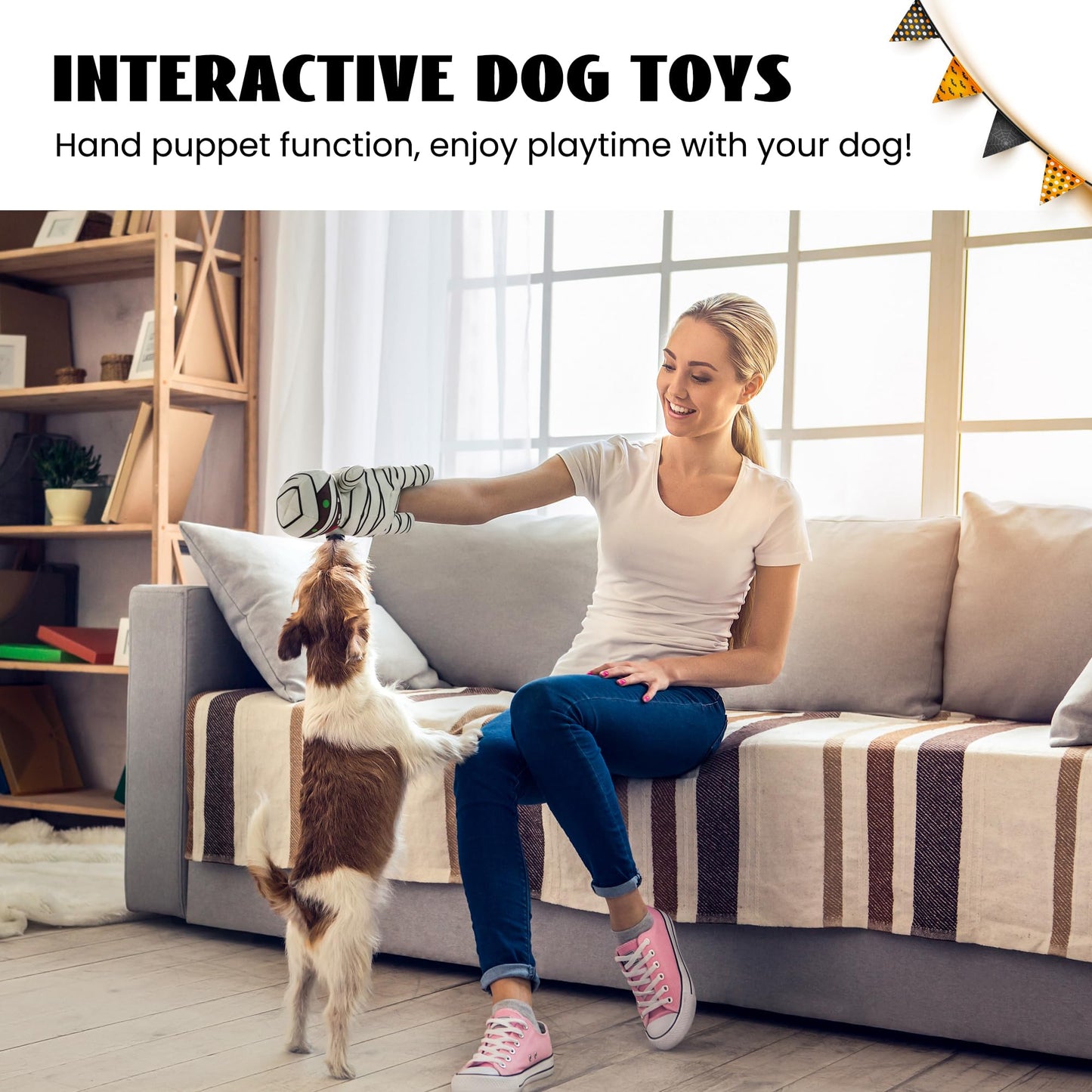 Funny Plush Squeaky Dog Toys: 9-in-1 Stuffed Chew Toys for Small Medium Dogs with Durable Soft Fabric, Puppy Chew Toys for Teething, Indoor Interactive Pet Supplies for Boredom and Stimulating