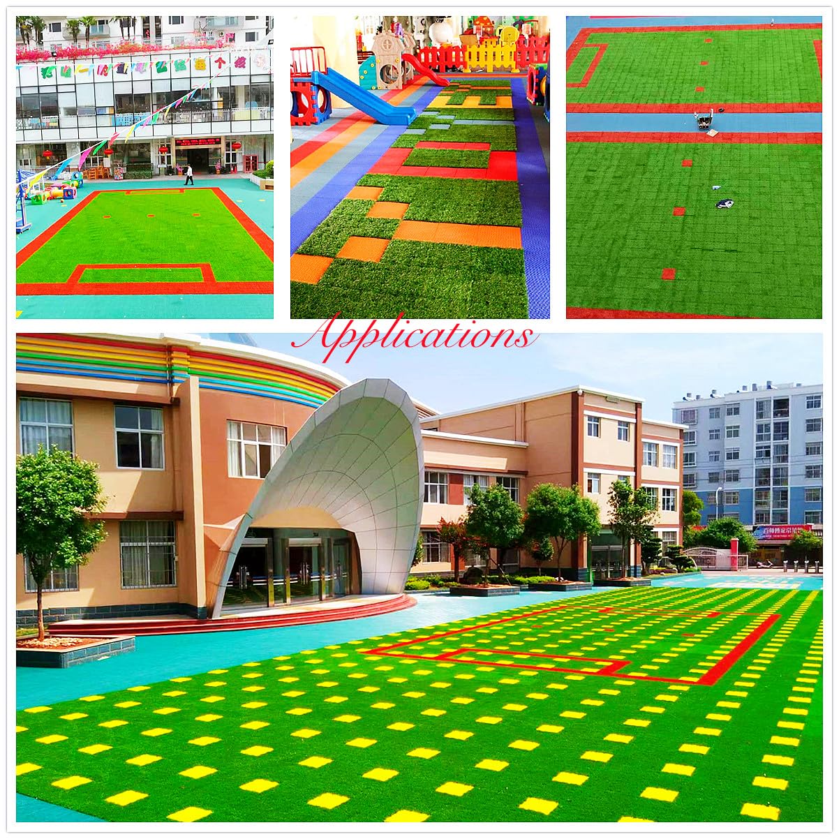 ALLTOP TURF 12"X12" Interlock Artificial Grass Tiles, Self-Draining Turf Deck for Patio，Balcony,Kids Playground， Dogs Puppy, Indoor and Outdoor (Grass Tile 6pcs)