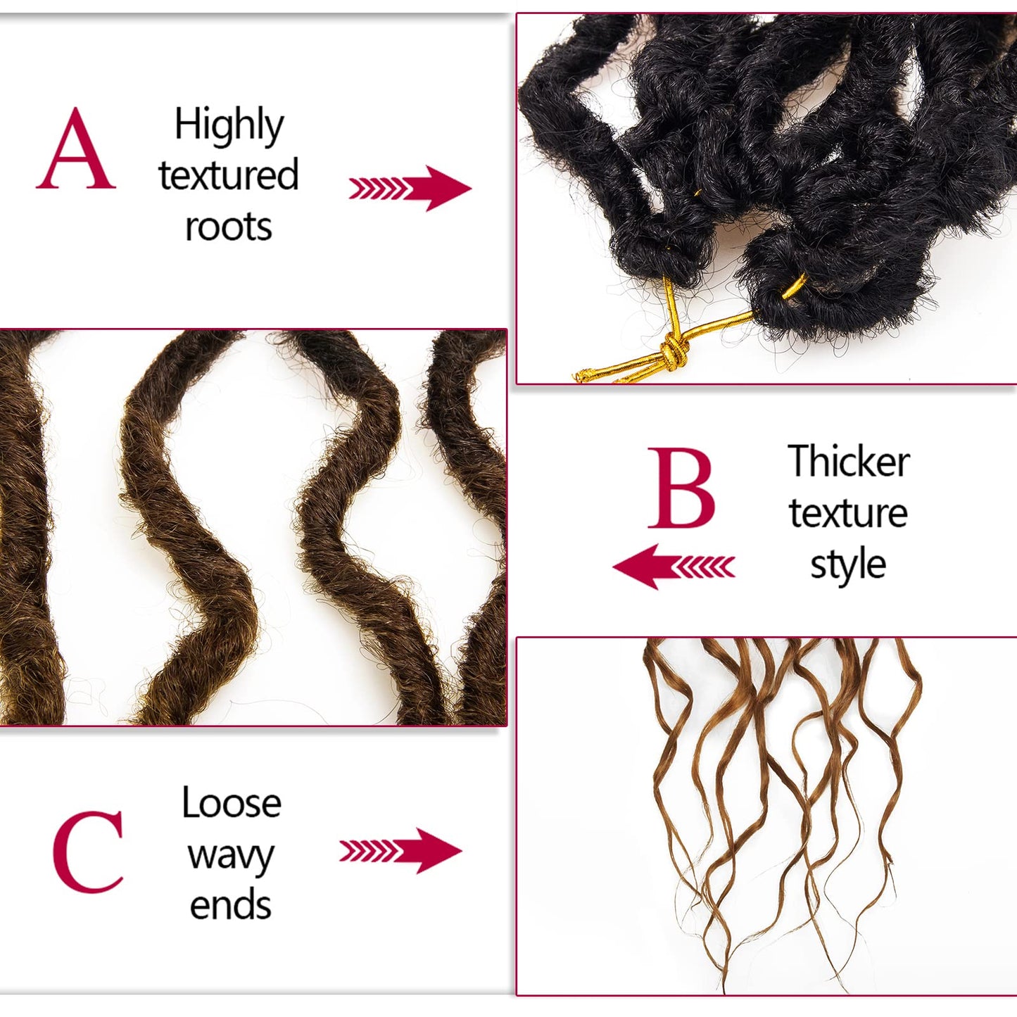 Faux Locs Crochet Hair 24Inch Goddess Locs Crochet Hair, 6Packs Soft Locs Curly Ends Dreadlocks Faux Crochet Locs Synthetic Crochet Braids for Black Women (OT4/30, 24'') …