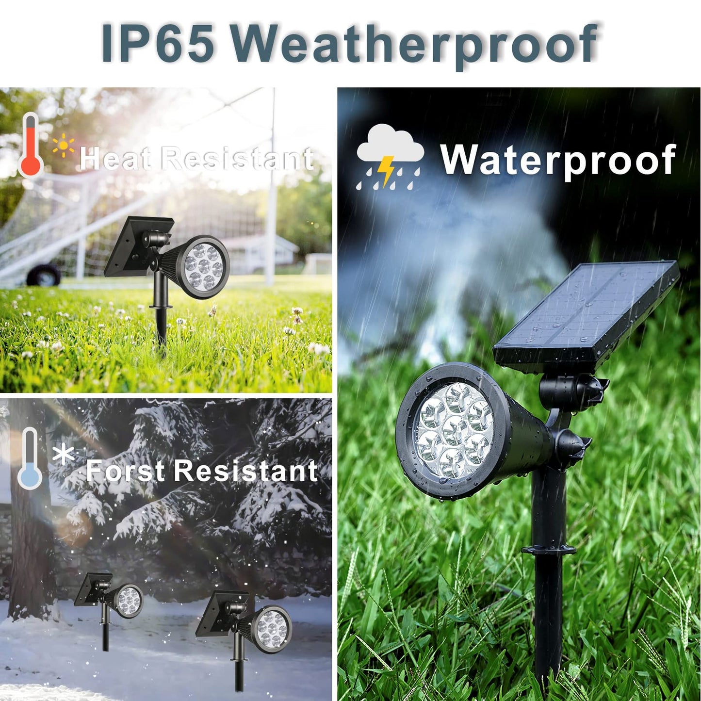 Solar Spotlights Outdoor Bright 7-LEDs Spot Light, Landscape Dusk-to-Down Waterproof Flagpole Lights Solar Powered, Adjustable Garden Lumiere Solaire Exterieur Spot for Halloween, Pathway(2pcs,Yellow)