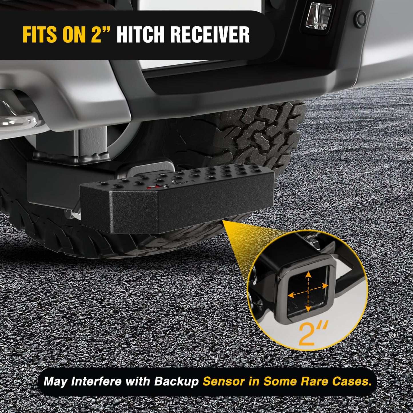 Nilight Hitch Step with 2" Hitch Receiver Rear Bumper Guard Protector 11.9 Inch with 5/8” Hitch Pin Clip Upgraded Textured Black Anti Slip Hitch Step Bar for Pickup Truck Car SUV