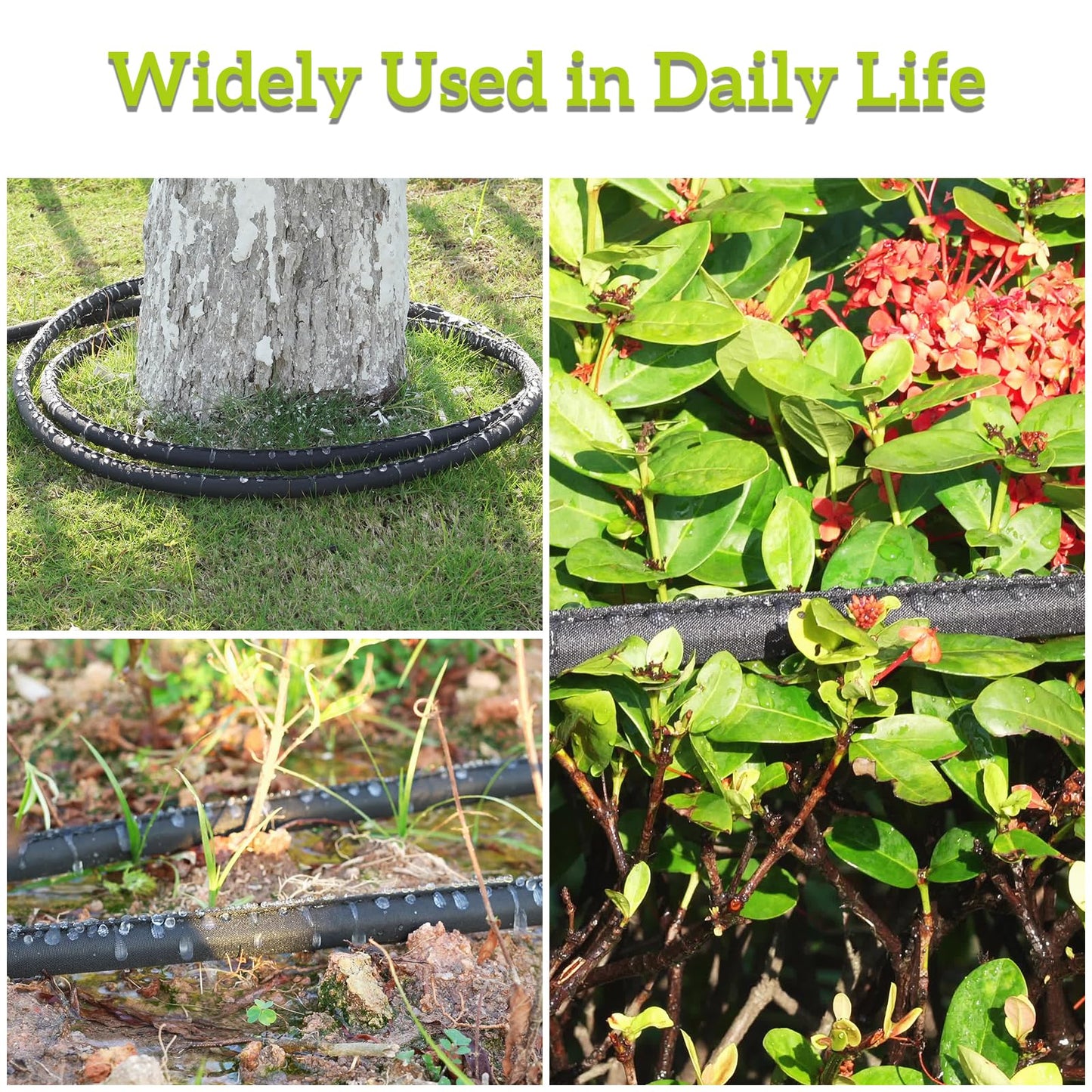 LINEX Garden Flat Soaker Hose 1/2" x 50 ft Drip Hoses Heavy Duty Save 70% Water for Vegetable