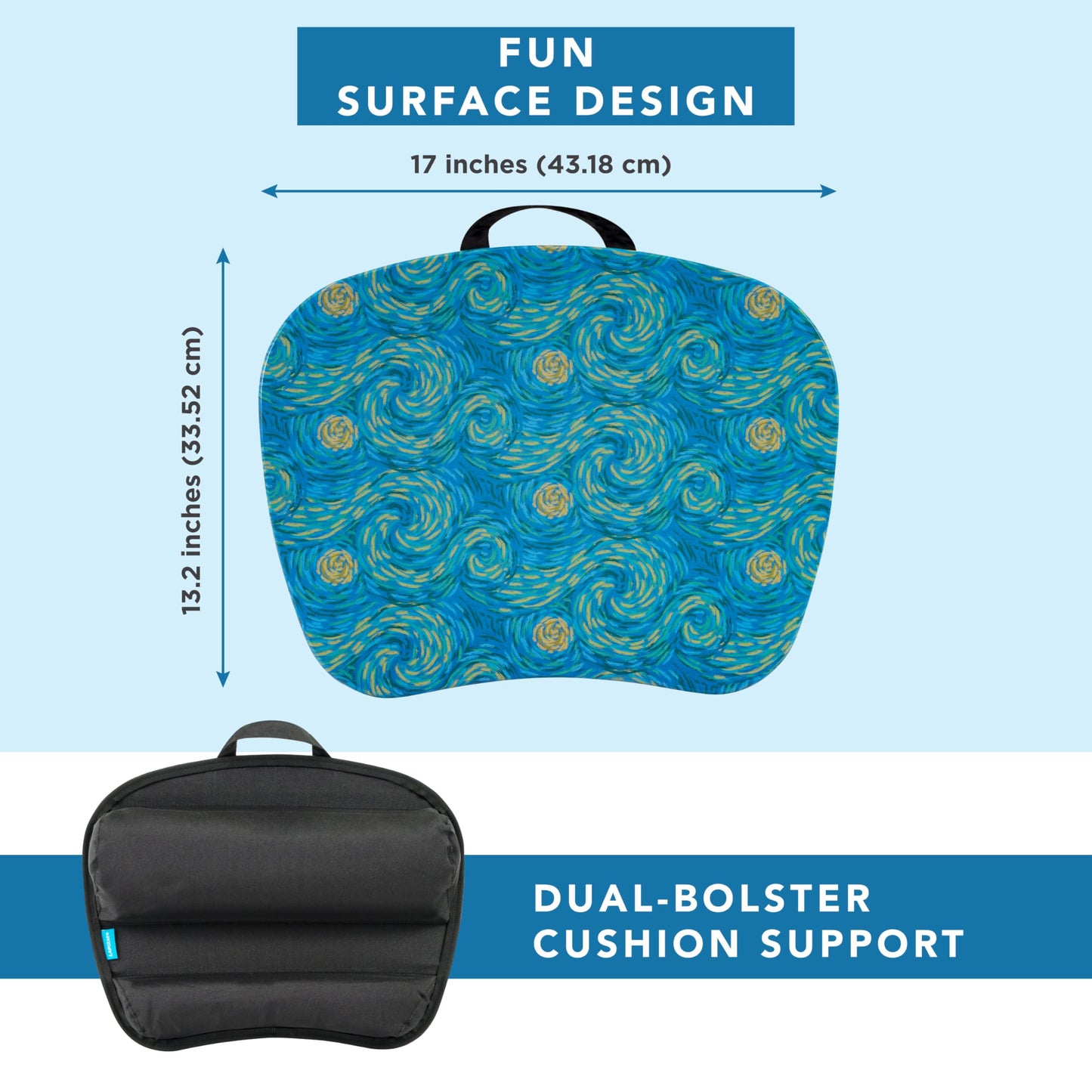 LAPGEAR MyStyle Portable Lap Desk with Cushion - Starry Blue - Fits up to 15.6 Inch Laptops - Style No. 45339