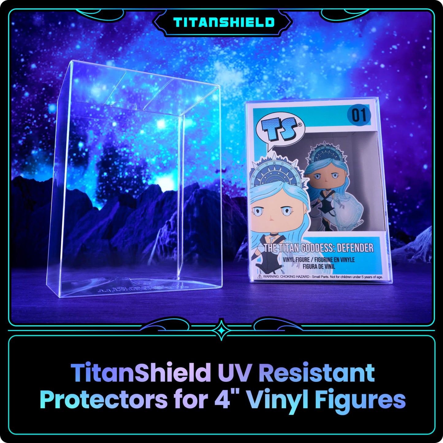 TitanShield 0.5mm Platinum UV and Scratch Resistant Pop Protectors Sleeve Case Compatible with Funko - 4" Inch Pop! Vinyl Figures (20 Count)