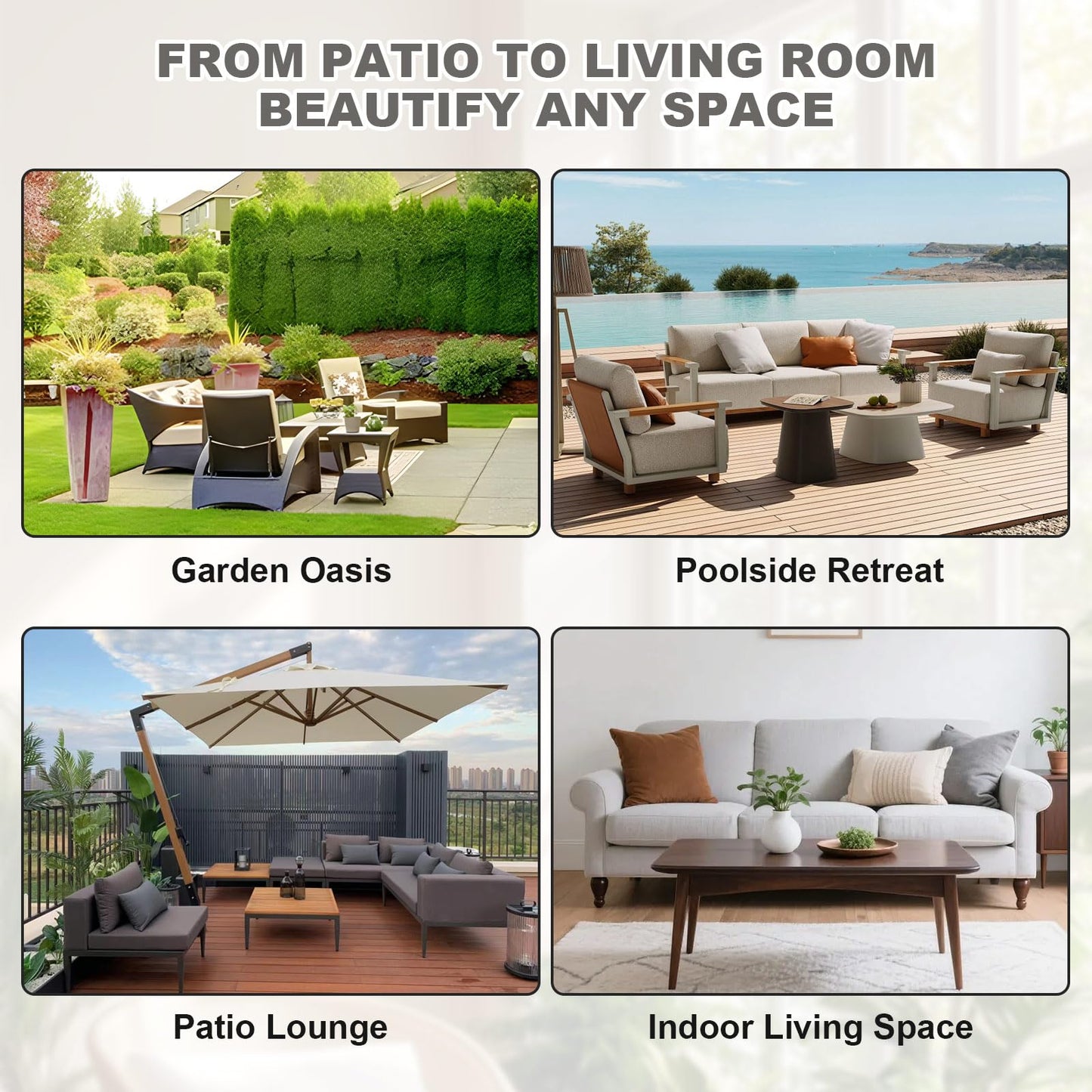 Outdoor Waterproof Couch Cushion Covers, Stretch Individual Patio Chair Cushion Outdoor Seat Cushion Pad Replacement Sofa Cushion Protector Sofa Slipcover (Tauqe, 6Pcs)
