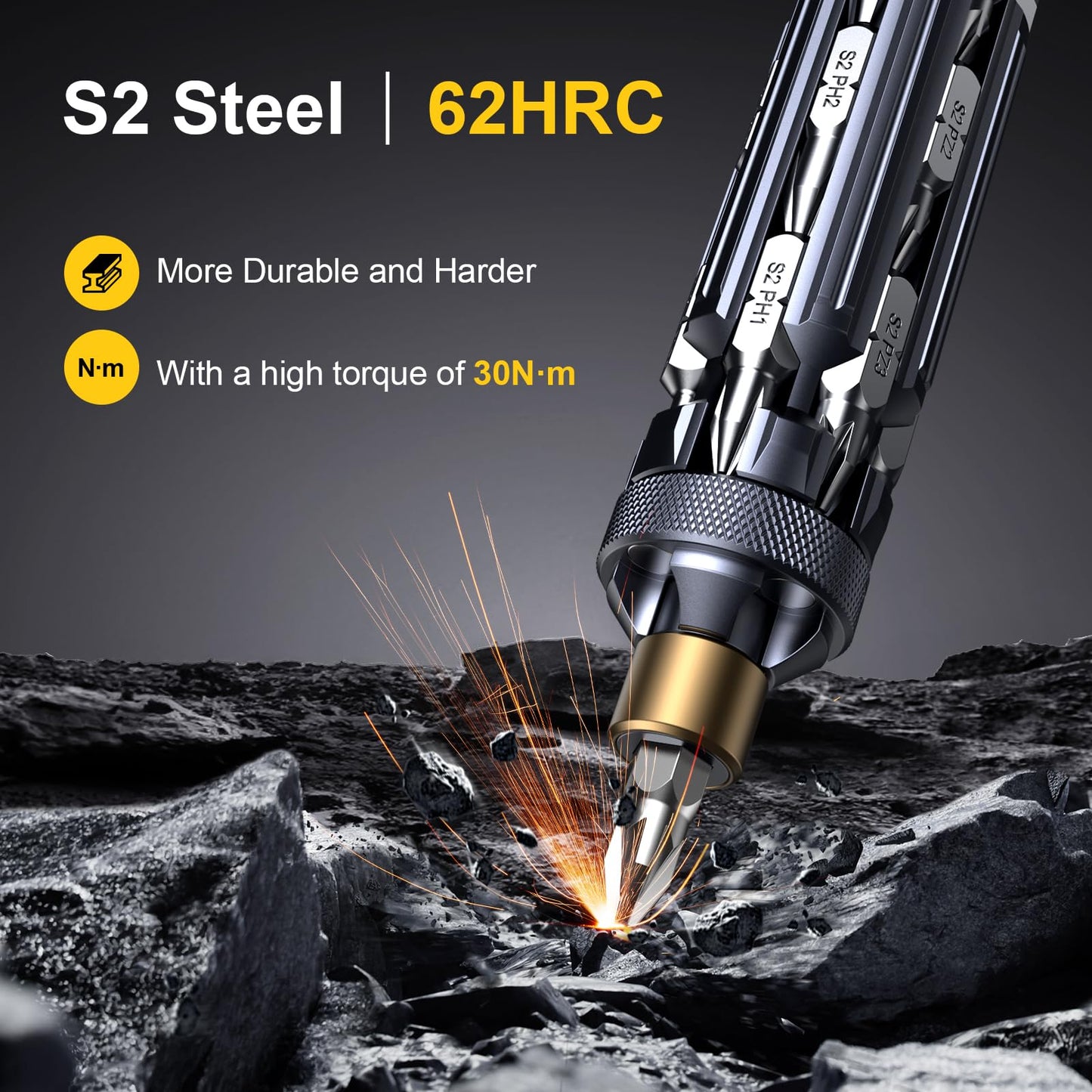 JOREST 19 in 1 EDC Multi Bit Screwdriver Set Tool All in One, Cool Tool Gifts for Men Dad Him, Magnetic Screw Driver with Torx Phillips Slotted, Pocket Repair Multitool Kit for Bike, Snowboard, Black
