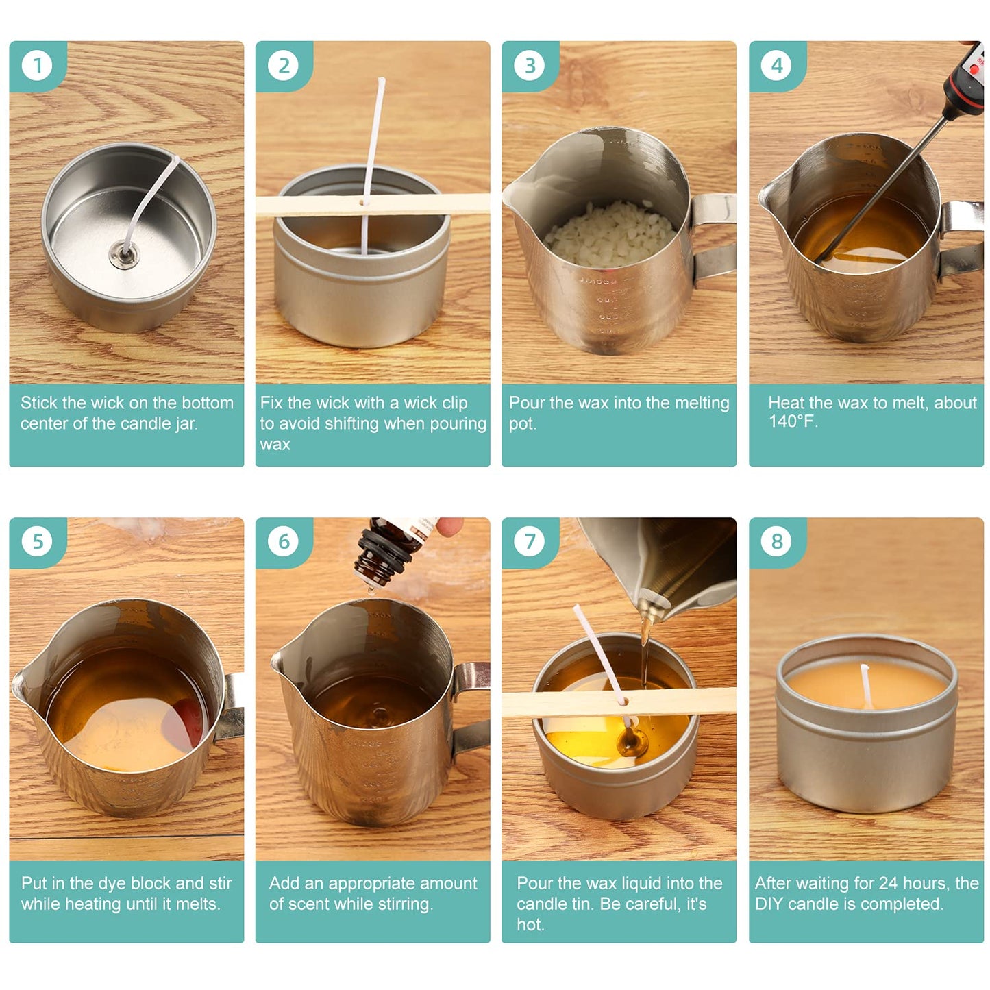 Complete Candle Making Kit,Candle Making Supplies,DIY Arts and Crafts Kits for Adults,Beginners Including Wax, Wicks, 6 Kinds of Scents,Dyes,Melting Pot,Candle tins