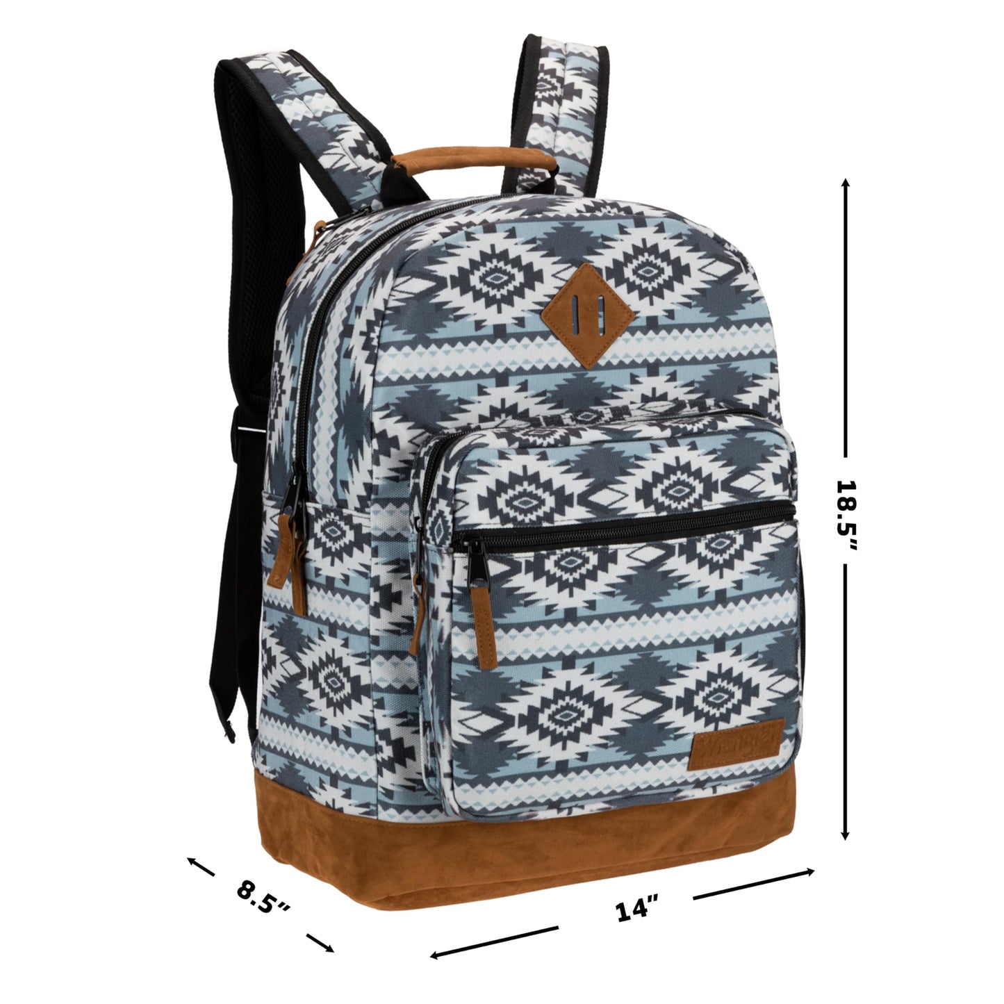 Wrangler Yellowstone Sturdy Backpack for Travel Water Resistant Casual Daypack for Laptop Notebook, Grey, Classic
