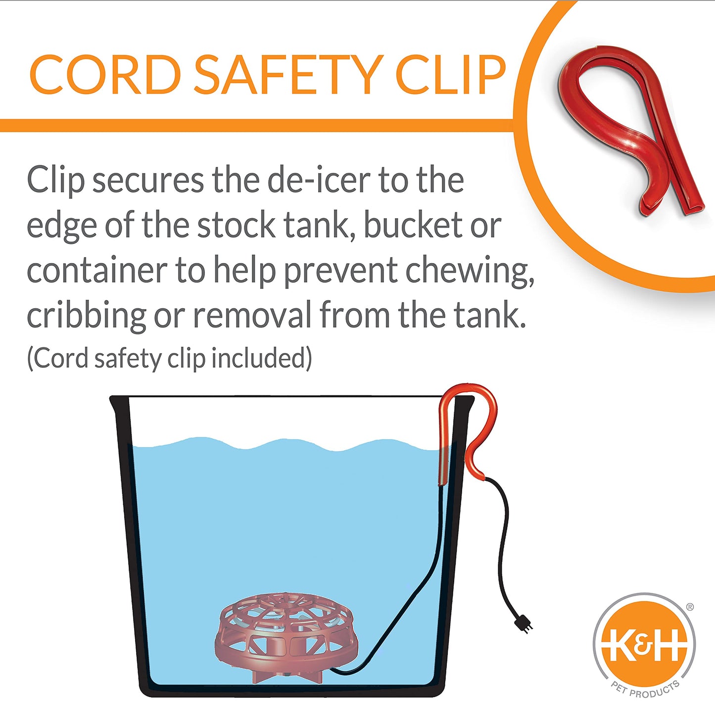K&H Manufacturing Ultimate 250-Watt Pail Heater with No Floater Cord Safety Clip