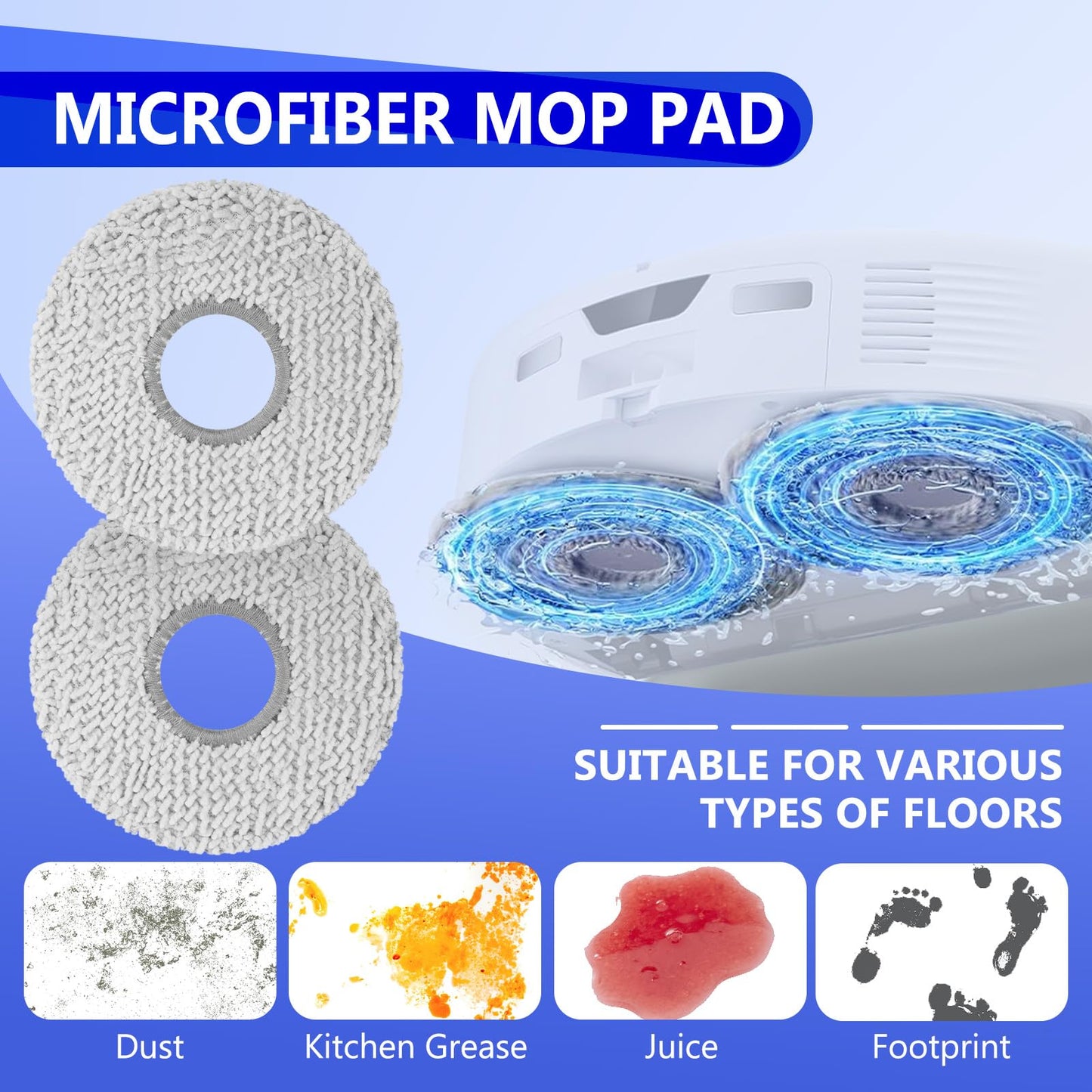32 Pcs QV 35A Replacement Accessories Compatible with Roborock Qrevo S Pro/QV 35A / QV 35S Robot Vacuum, 2 Mainbrushes, 6 Scent Tablets, 4 HEPA Filters, 6 Dust Bags, 6 Mop Pads, 6 Side Brushes