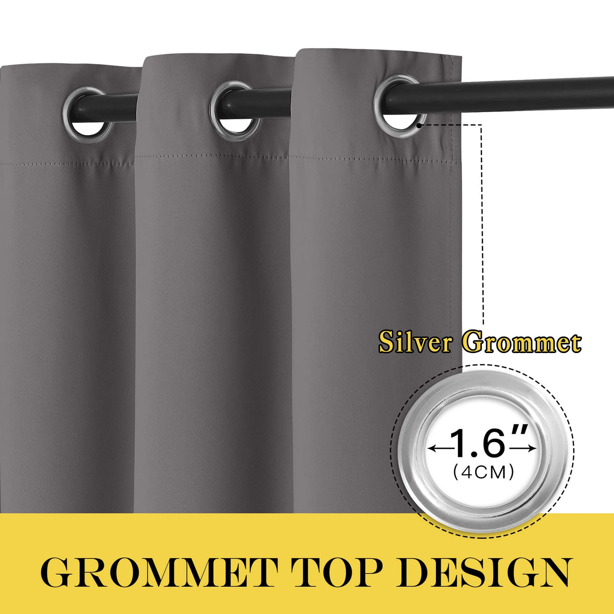NICETOWN Vertical Blinds for Sliding Door - Living Room Wide Curtain Thermal Insulated Blackout Curtain Rideaux for Home Decor (1 Panel, 100 by 84 Inches, Gray)