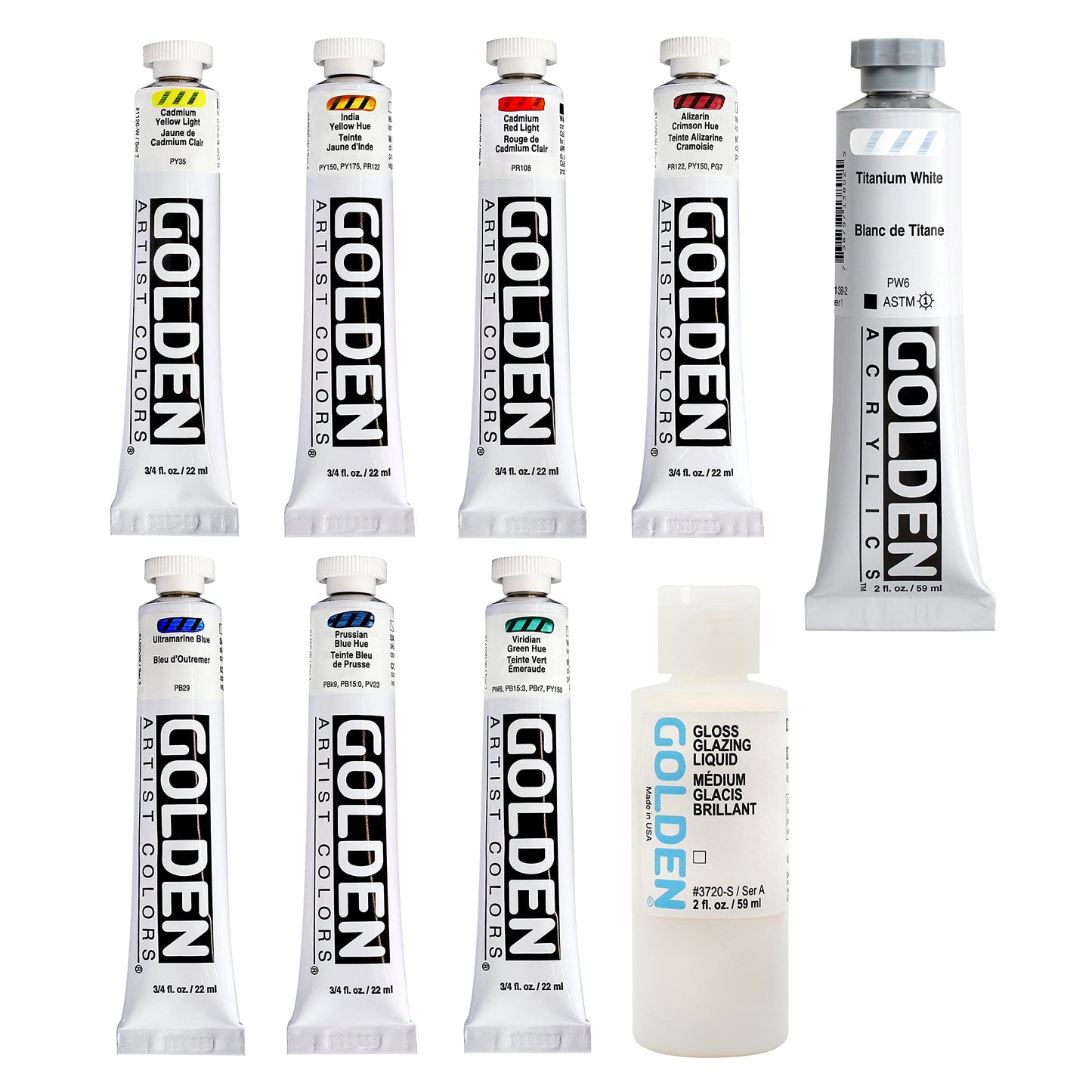 7 Pack Acrylic Paint Set Heavy Gold 7 Colors Professional Acrylic Paint