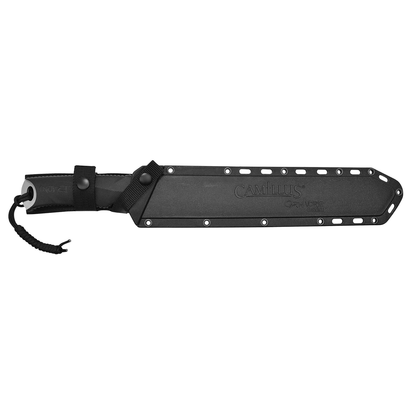 CARNIVORE INJECT MACHETE / 18" OVERALL / 12" BLADE / 420SS / FULL TANG/INCLUDES 5" TRIMMING KNIFE/MOLDED SHEATH