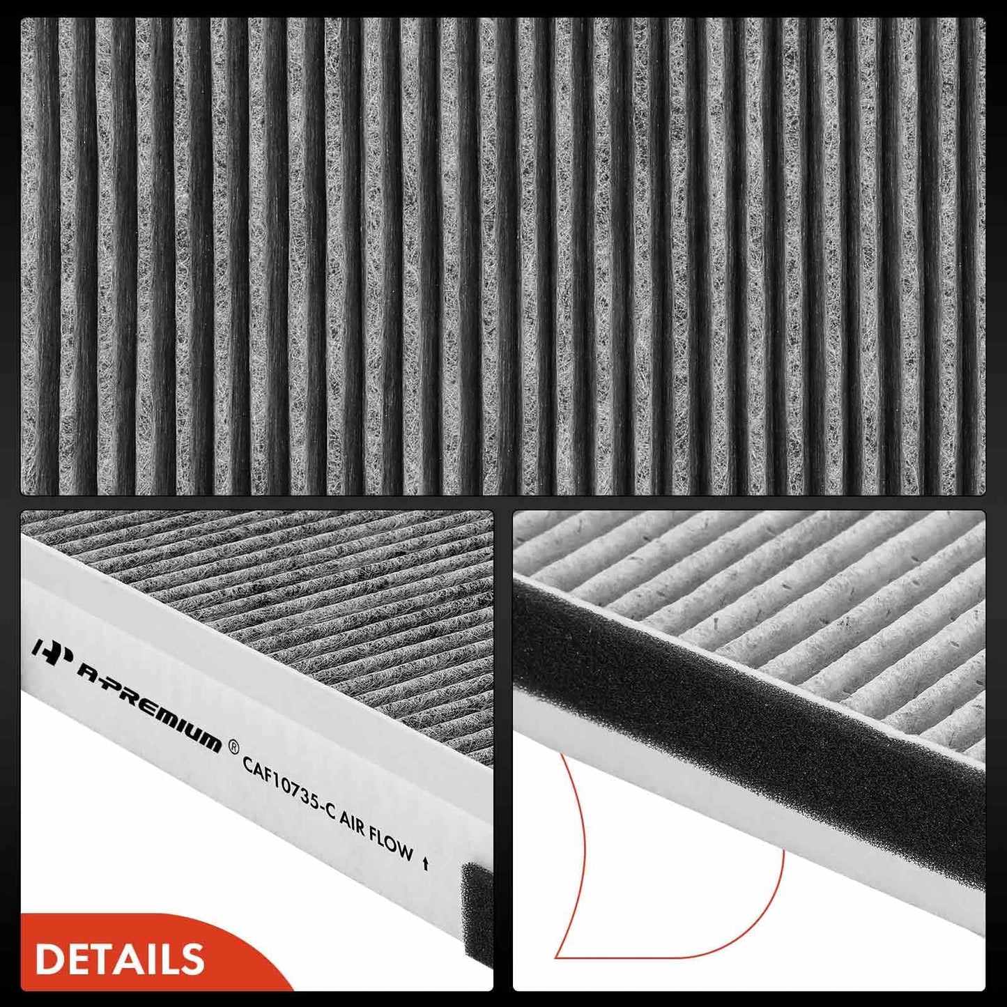 A-Premium 2-PC Cabin Air Filter with Activated Carbon Compatible with Hyundai, Kia & Genesis Vehicles - Equus, Genesis, Santa Fe, K900, Stinger, Telluride, G70, G80, G90, GV80 - Replace# 97133-3M000
