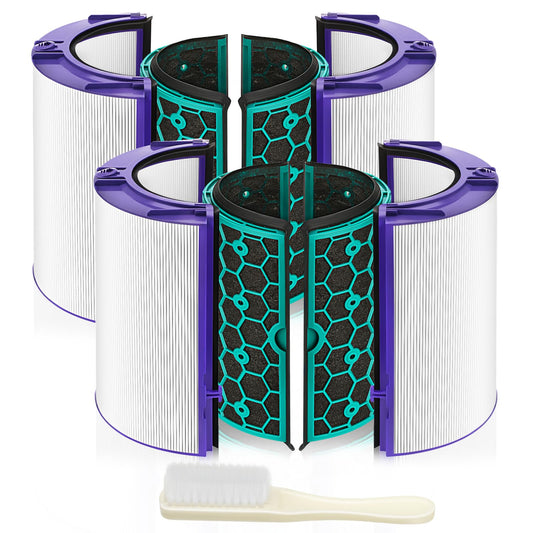 2 PACK TP04 HP04 DP04 Replacement Hepa Filter for Dyson HP04 TP04 DP04 TP05 DP05 Sealed Two Stage 360° Pure Cool Fan HEPA Filter & Activated Carbon Filter