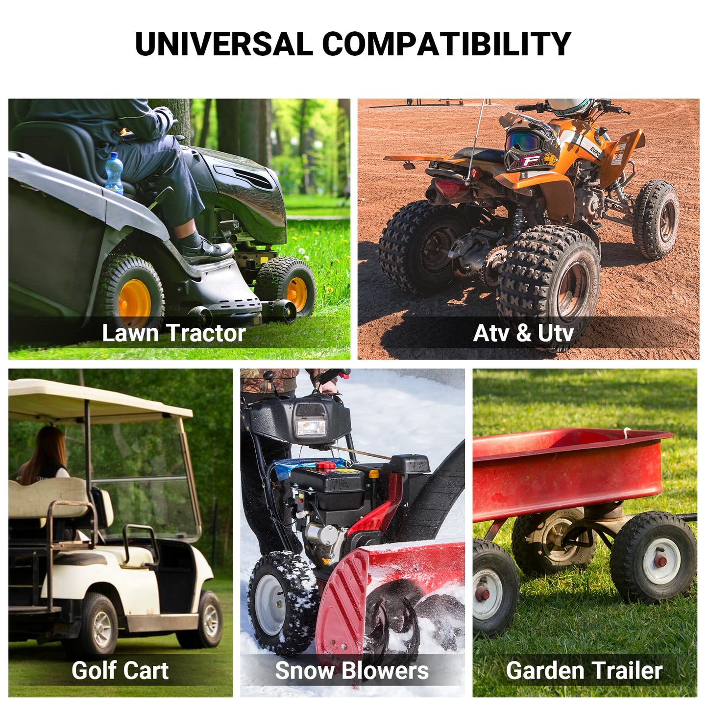 AR-PRO Replacement 22x11-10, 20x10-10 Inner Tubes for ATV UTV, Lawn Tractor, Garden Trailer, Golf Cart, Snow Blowers - with TR4 Straight Valve Stems - Made from Durable Butyl Rubber (Set of 2)