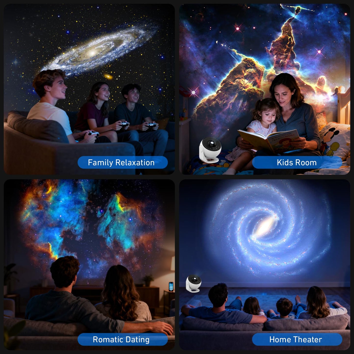 YunLone Galaxy Projector, Planetarium Star Projector with 13 Film Discs, Solar System Moon Nebular, Adjustable Focus Projection Light with Timer for Kids Adults Bedroom Ceiling Décor Holiday Gifts
