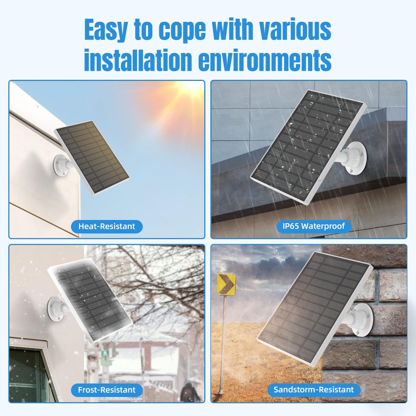 Arlo Solar Panel for Arlo Pro 3 Camera/Arlo 4/ Pro 3 Floodlight/Pro 5S/ Arlo Ultra 2,IP67 Waterproof for Continuous Power Supply in The Outdoor - 13.1ft Magnetic Connection Port