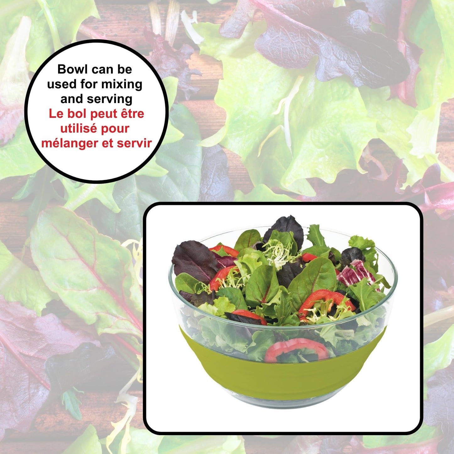 Starfrit Collapsible Salad Spinner - 4L Capacity - Compact Storage - Basket Doubles as Colander - Bowl Can Be Used for Serving