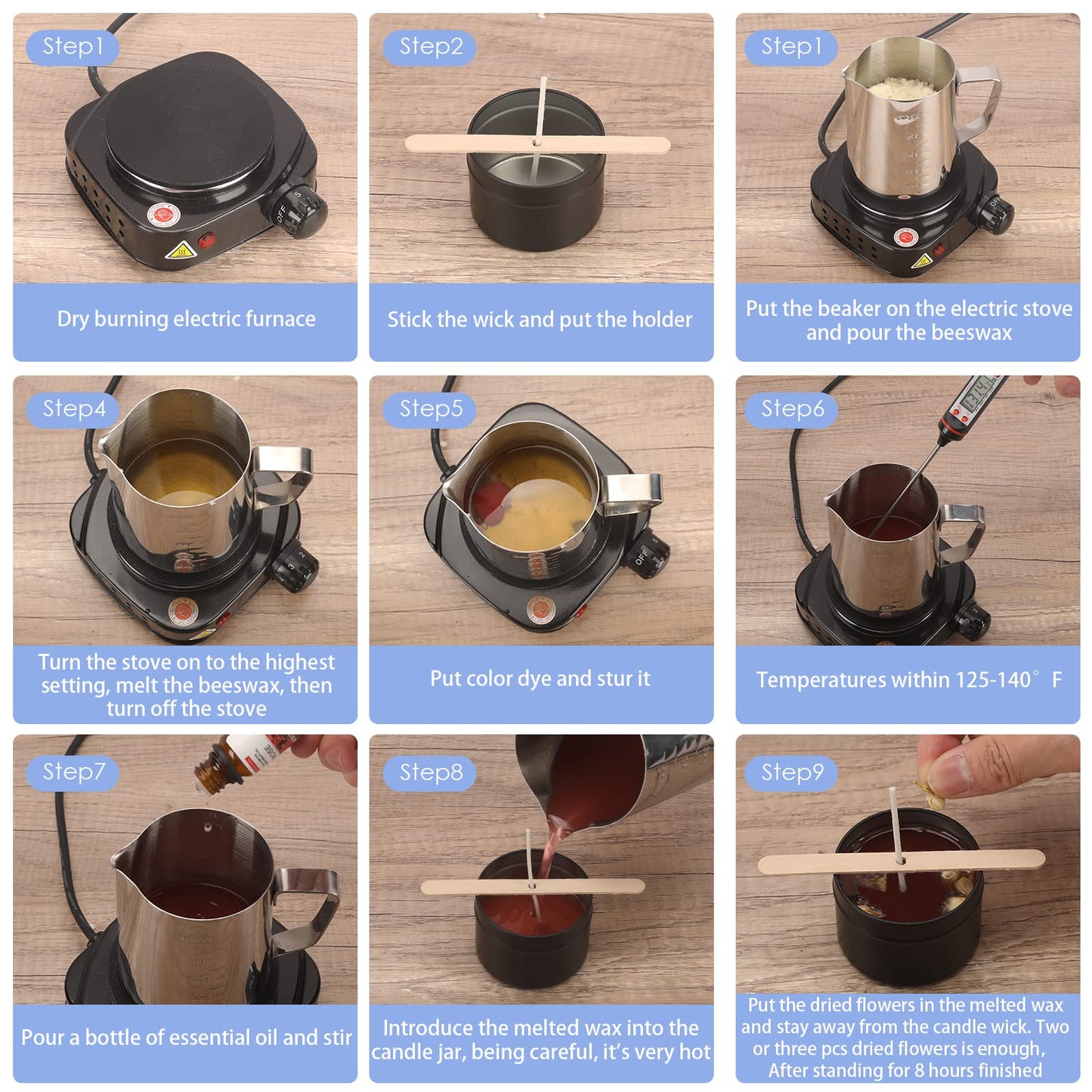 Complete Candle Making Kit with Wax Melter, Making Supplies,DIY Arts&Crafts Gift for Beginners,Adults,Including 500w Electronic Stove,Wicks,Rich Scents,Dyes,Melting Pot,Candle tins