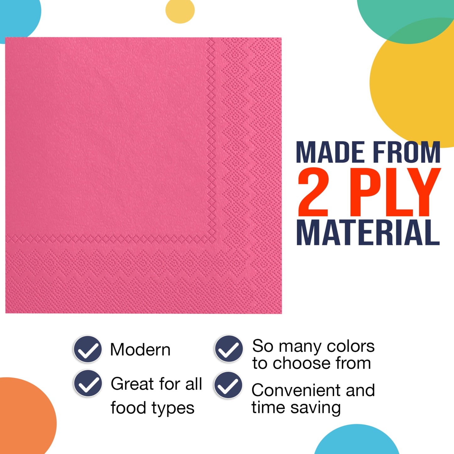 300 Pack Cerise Napkins Disposable, 2 Ply Party Napkins, Cerise Disposable Napkins, Fun Napkins Everyday – Great As Luncheon Or Dinner Napkins Paper Exquisite
