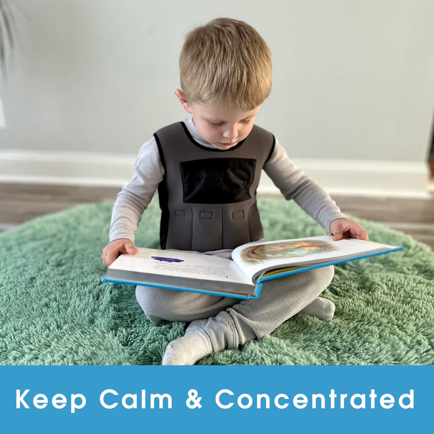 Weighted Compression Vest for Kids With Sensory Issues, Autism, ADHD - Adjustable With 6 Removable Weights (Large, Ages 10+)
