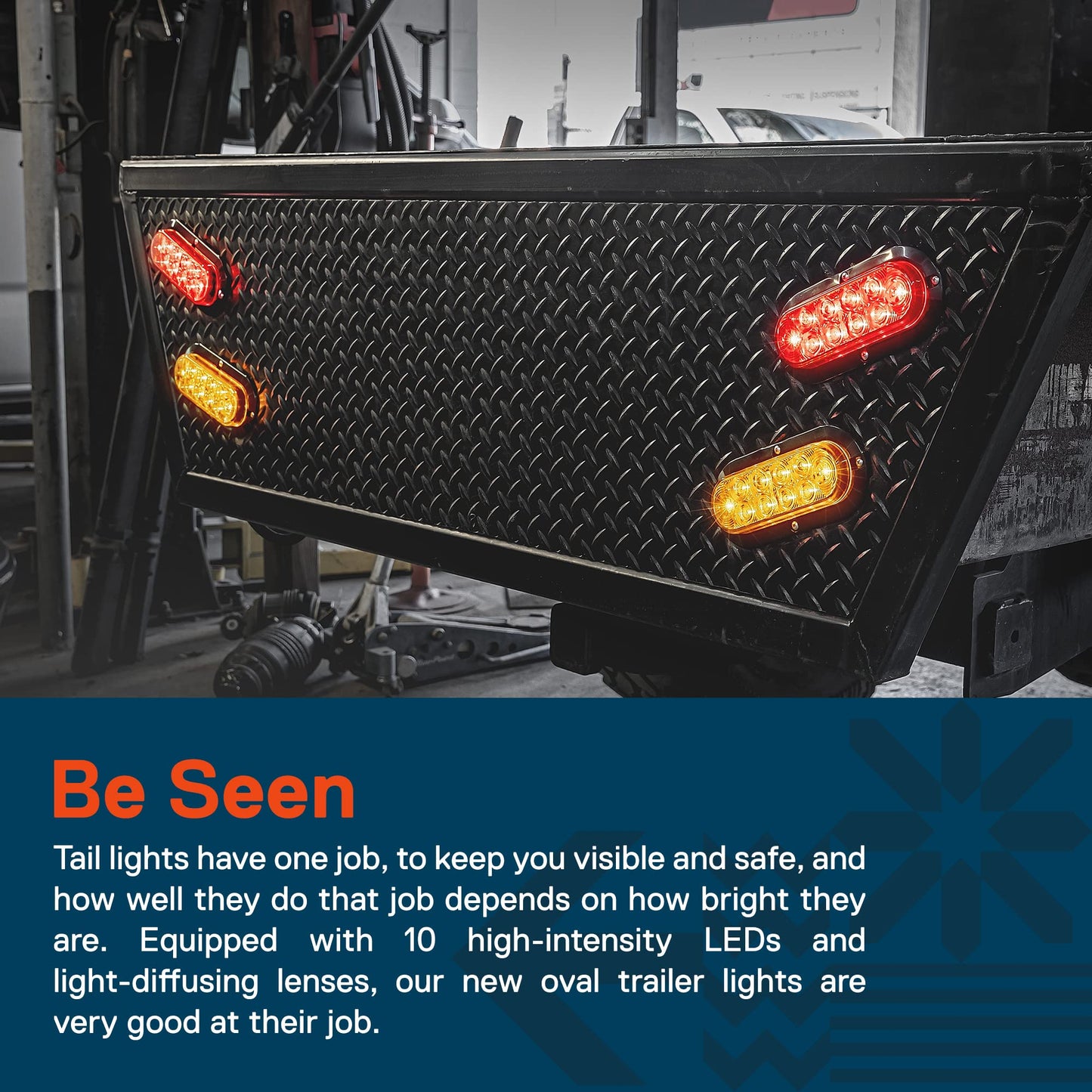 TRUE MODS 4pc 6 inch Red Oval LED Trailer Tail Light Kit [DOT FMVSS 108] [SAE S2T2I6] [Surface-Mount] [IP67 Waterproof] [Stop Turn Tail] Trailer Brake Lights for Boat Trailer RV Trucks