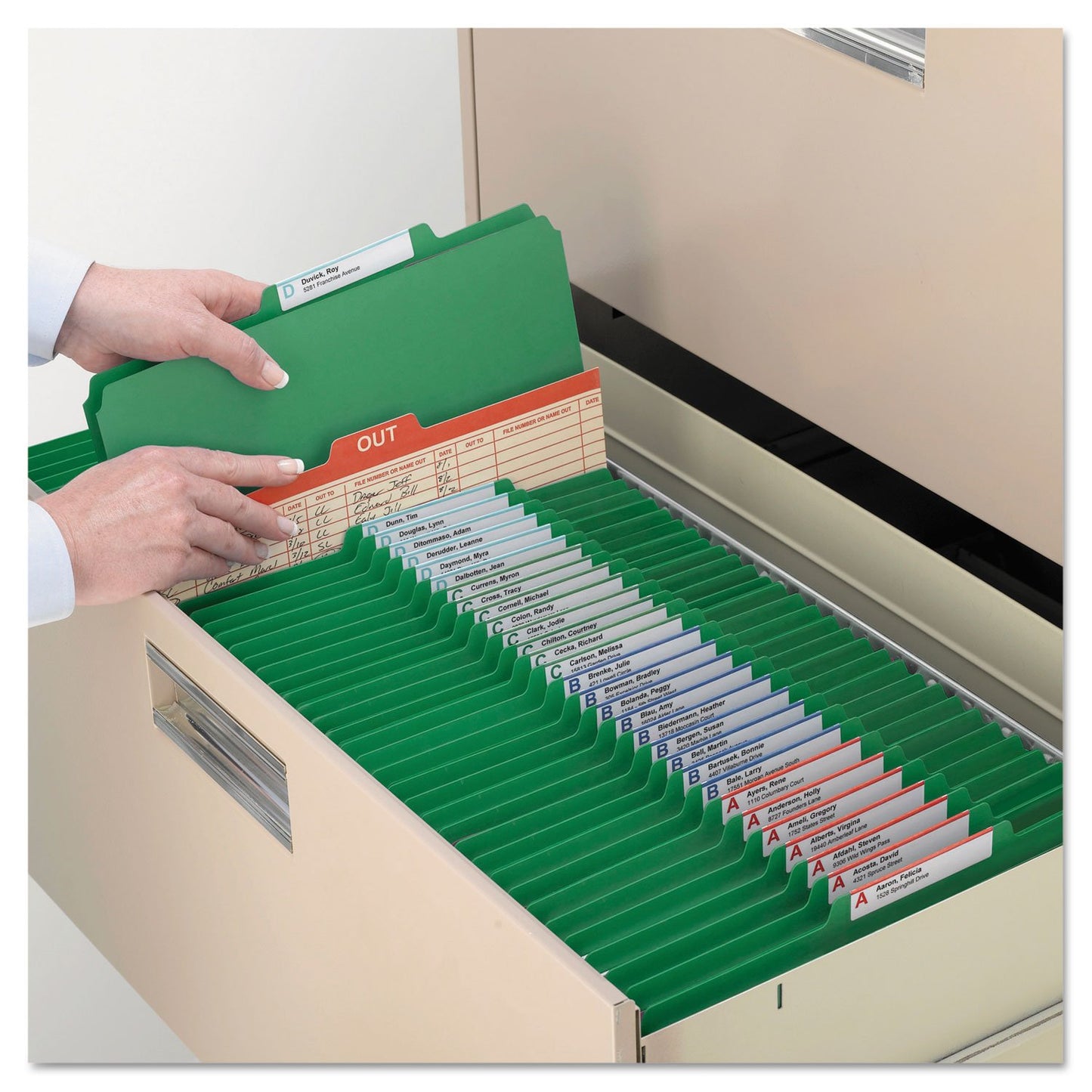 Smead Classification Folder, Legal, 2/5 Right of Center, 2 Dividers, Green, 10 Per Box (19033)
